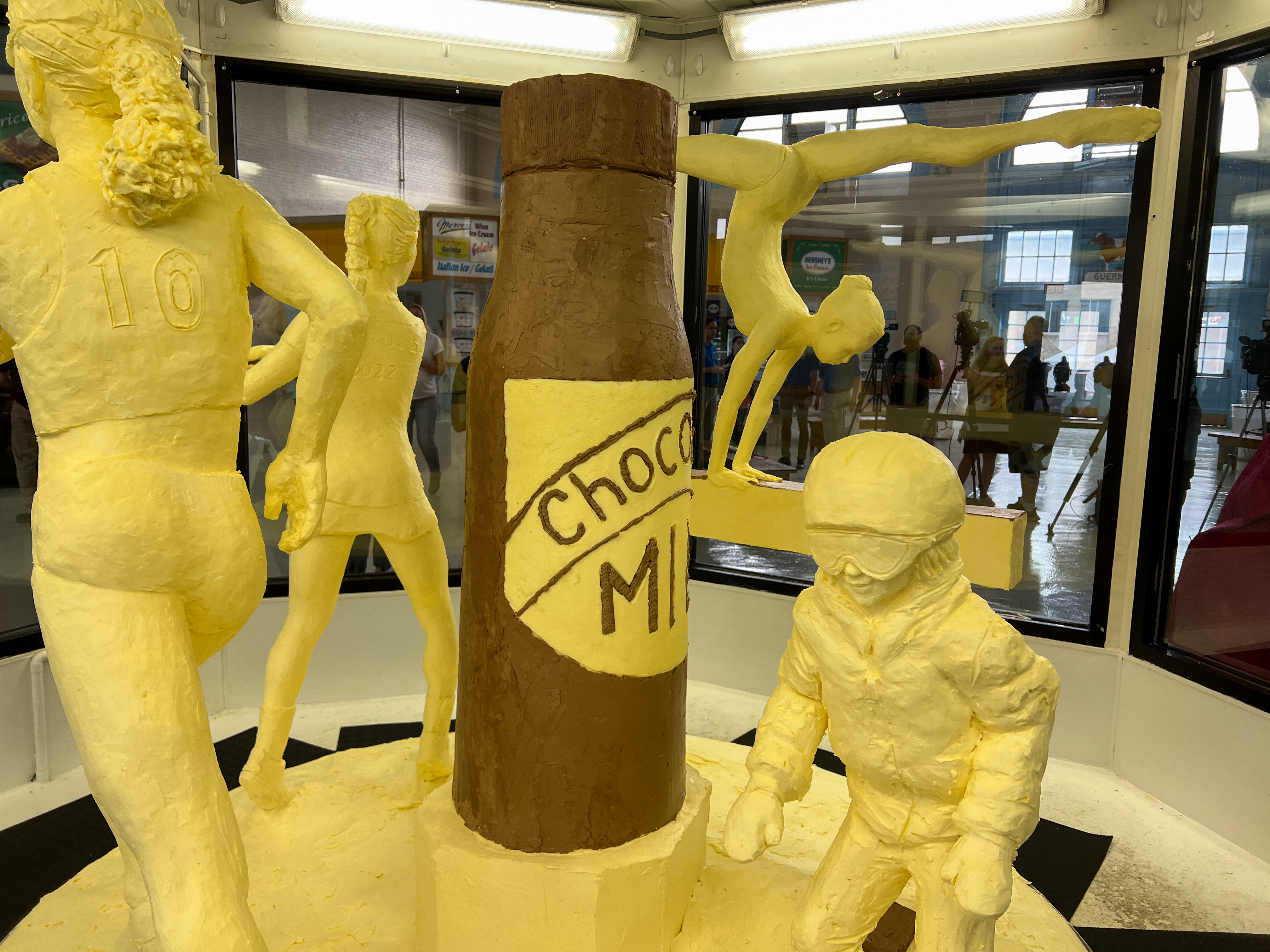 The 2022 butter sculpture at the New York State Fair. "Refuel Her Greatness--Celebrating the 50th Anniversary of Title IX" (Charlie Miller | cmiller@syracuse.com)