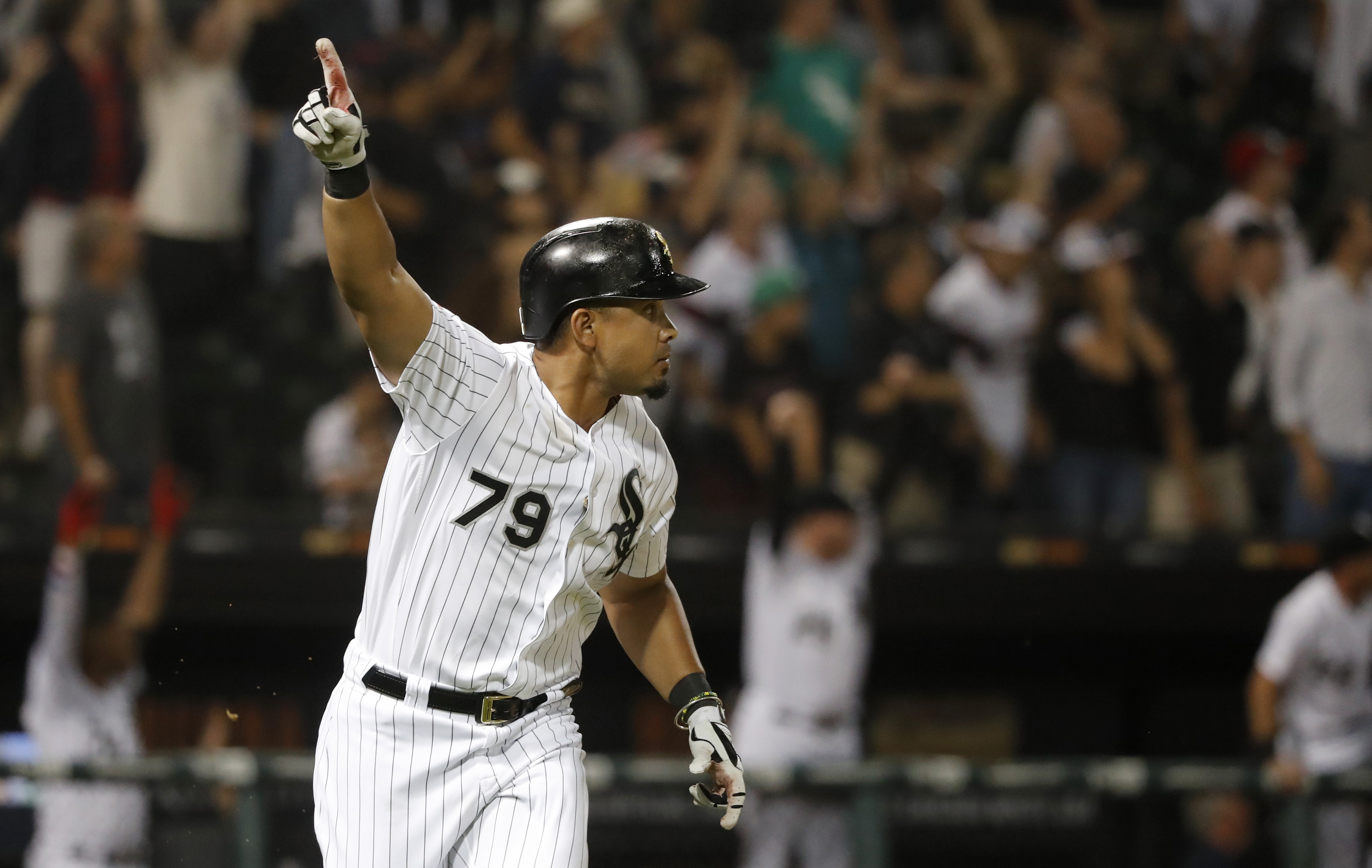 Jose Abreu Chicago White Sox Unsigned Taking Throw at First