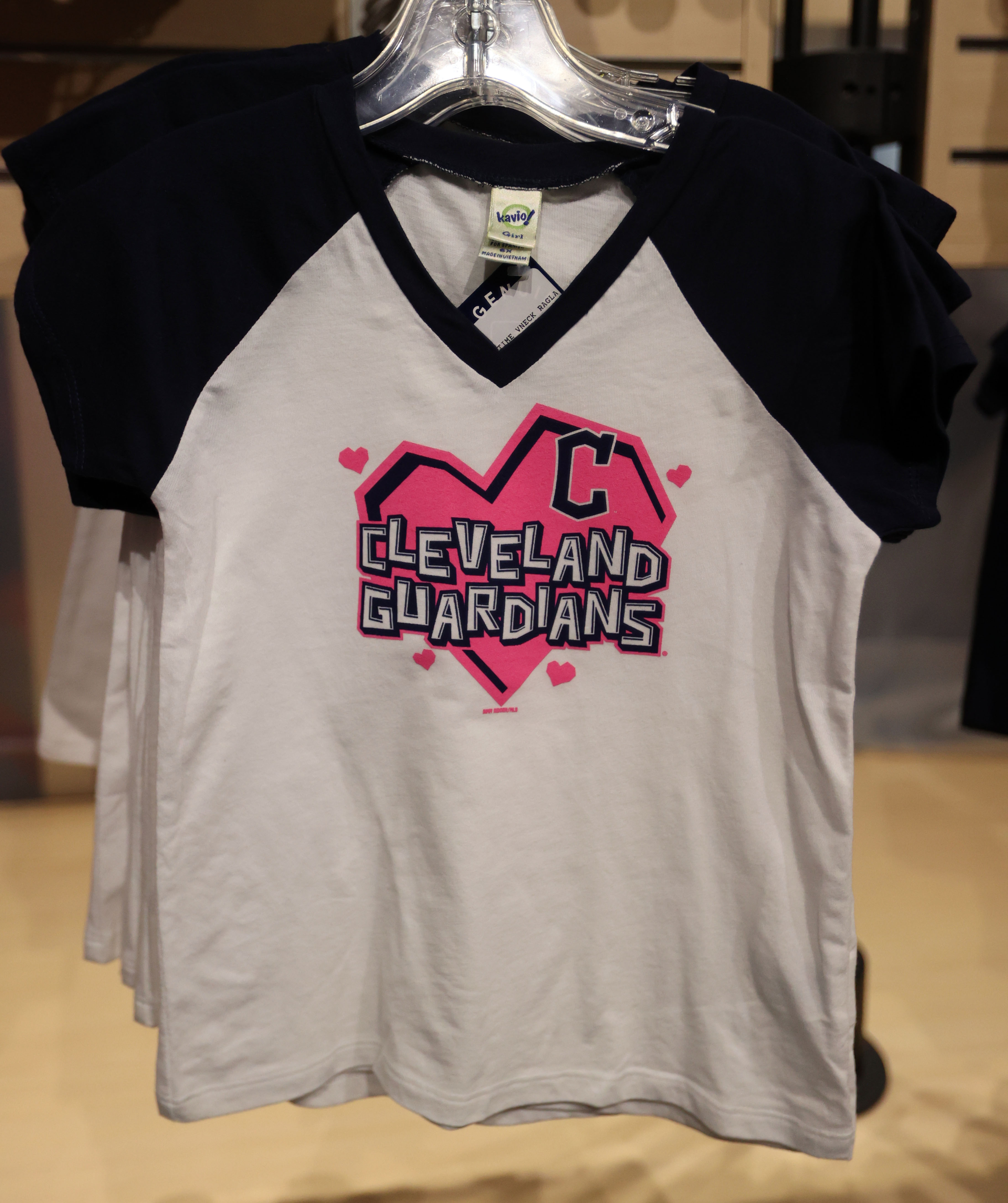 Cleveland Guardians Slider T-Shirt from Homage. | Ash | Vintage Apparel from Homage.