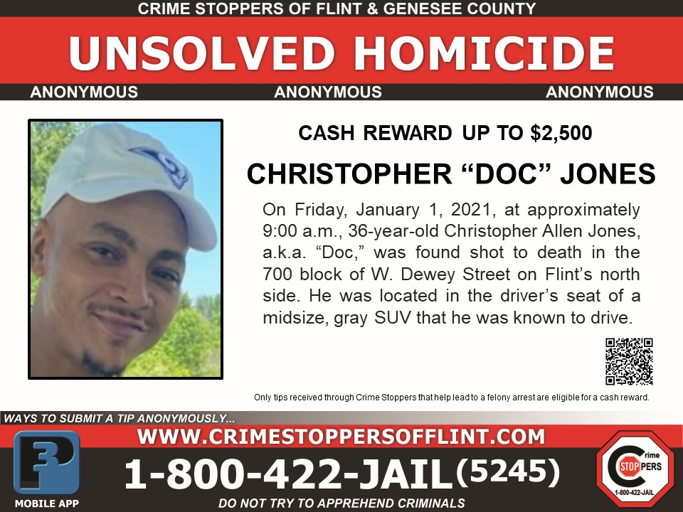 Reward Offered For Information In Unsolved Flint Homicide From January 2021