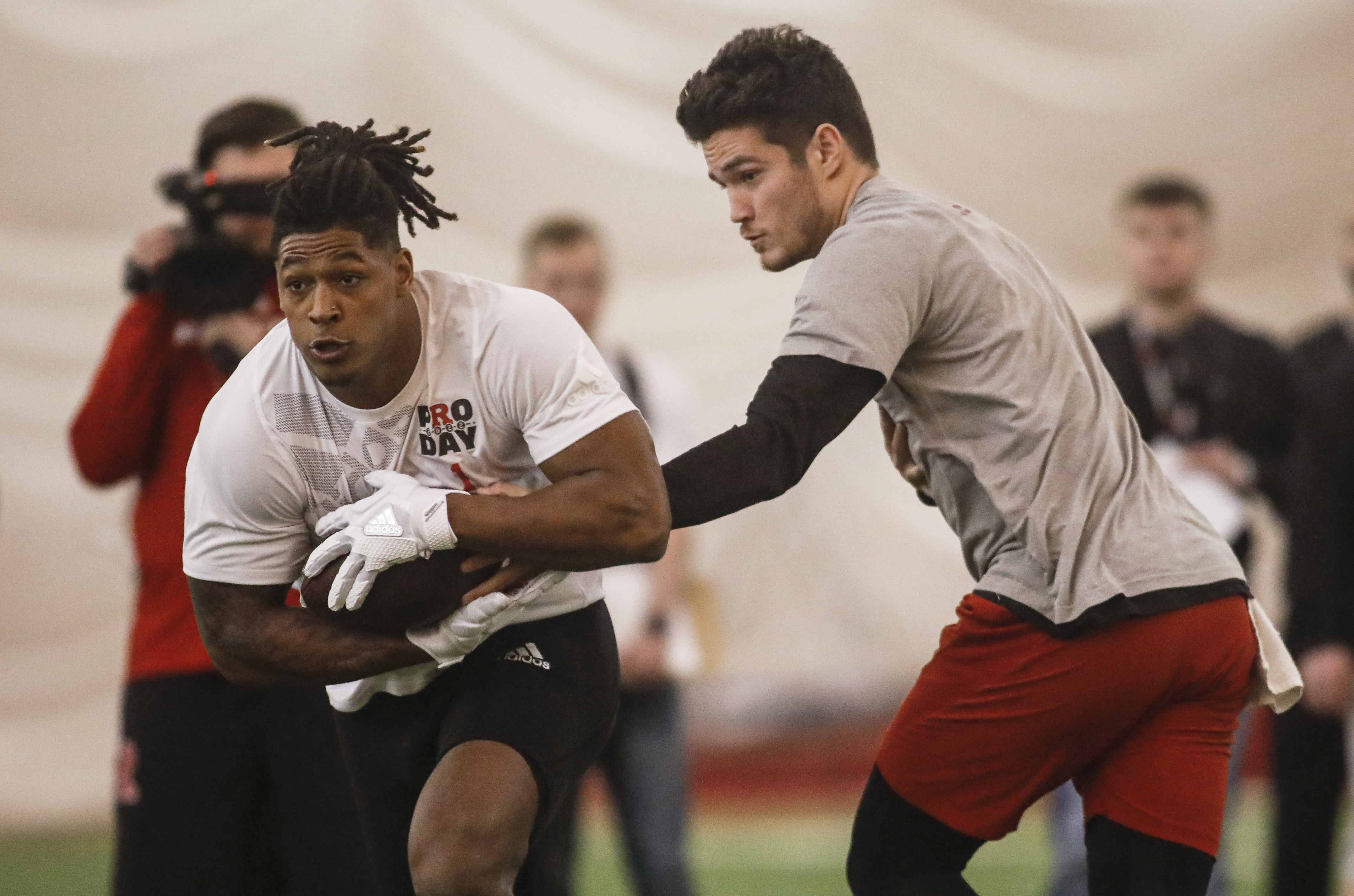 Rutgers running back Isiah Pacheco participates in a drill at the