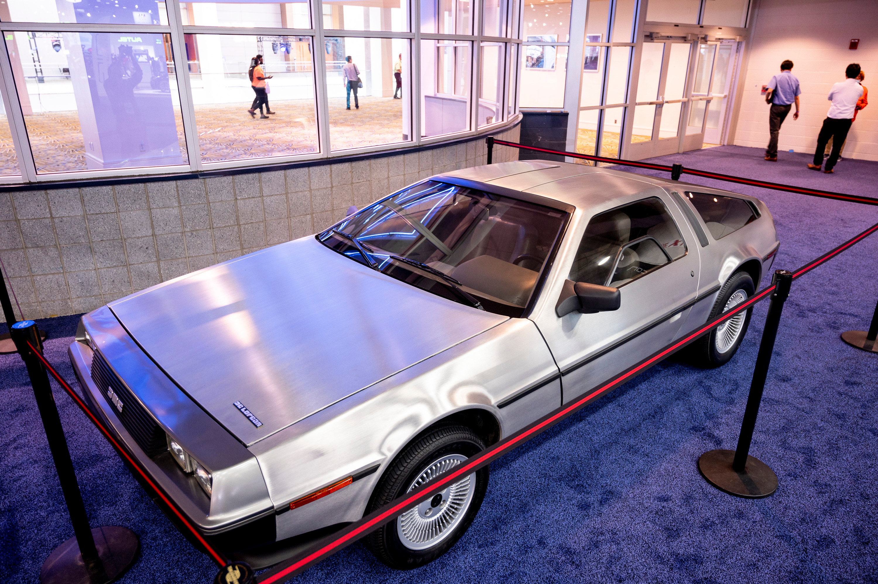 A DMC DeLorean on display during the 2022 North American International Auto Show at Huntington Place in Detroit on Wednesday, Sept. 14 2022.