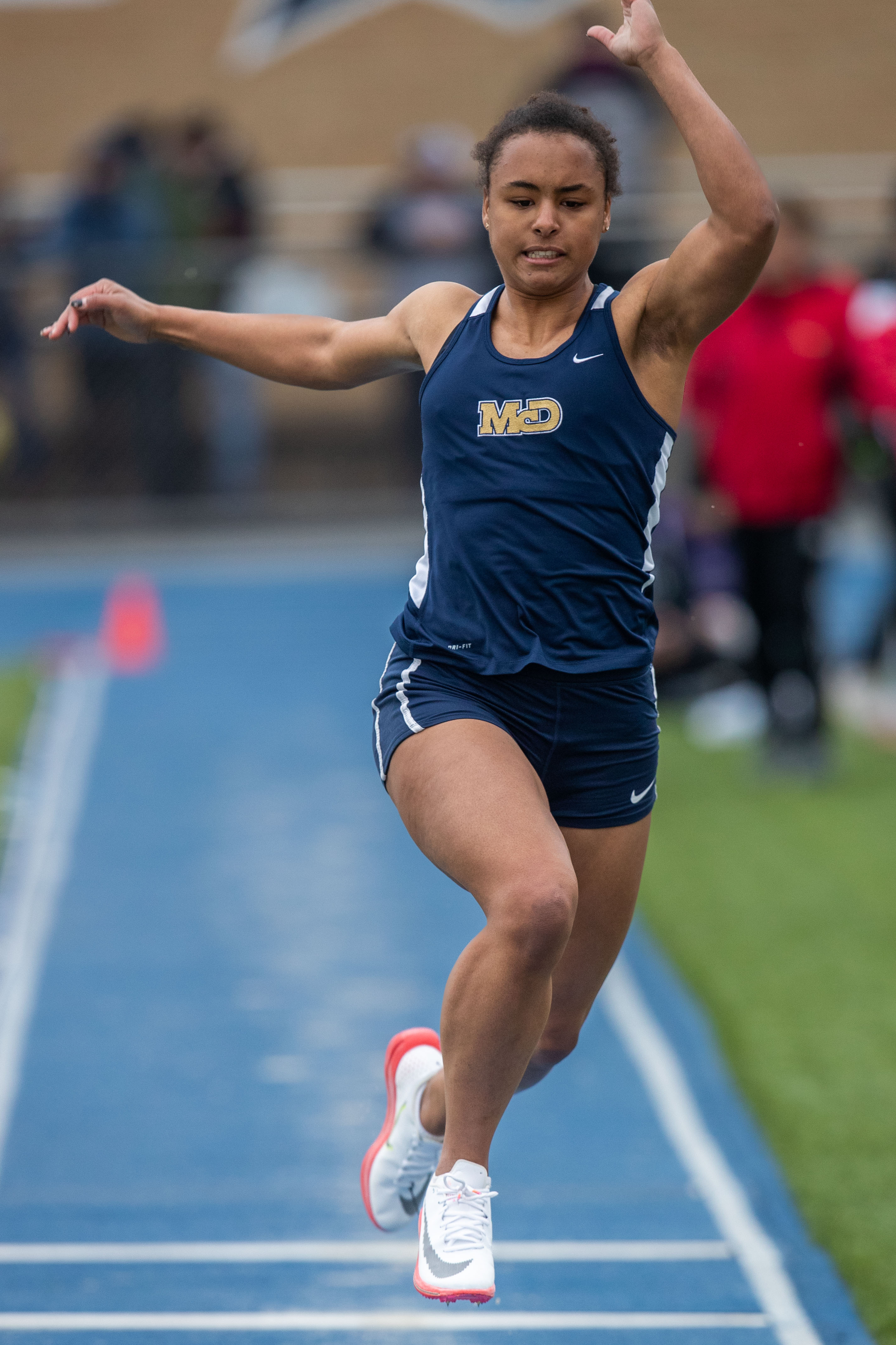 Maddy Brooks, Bishop McDevitt, wins the Triple Jump, with a best of 34-2.50, at the 2023 Tim Cook Memorial Invitational track & field meet at Chambersburg, Pa., Mar. 25, 2023.Mark Pynes | pennlive.com