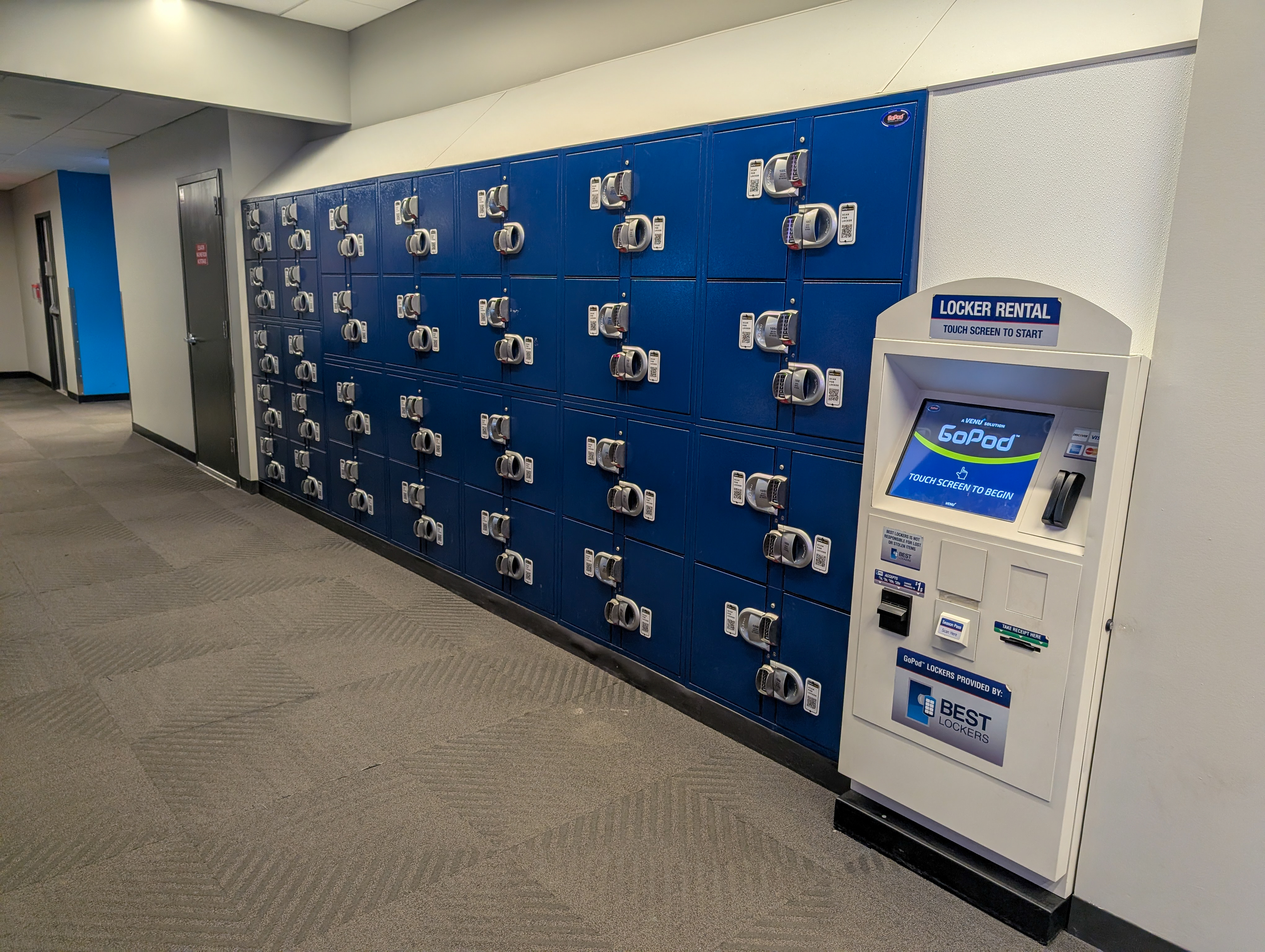 Lockers are available for visitors to store their belongings at Apex Entertainment Marlborough.
