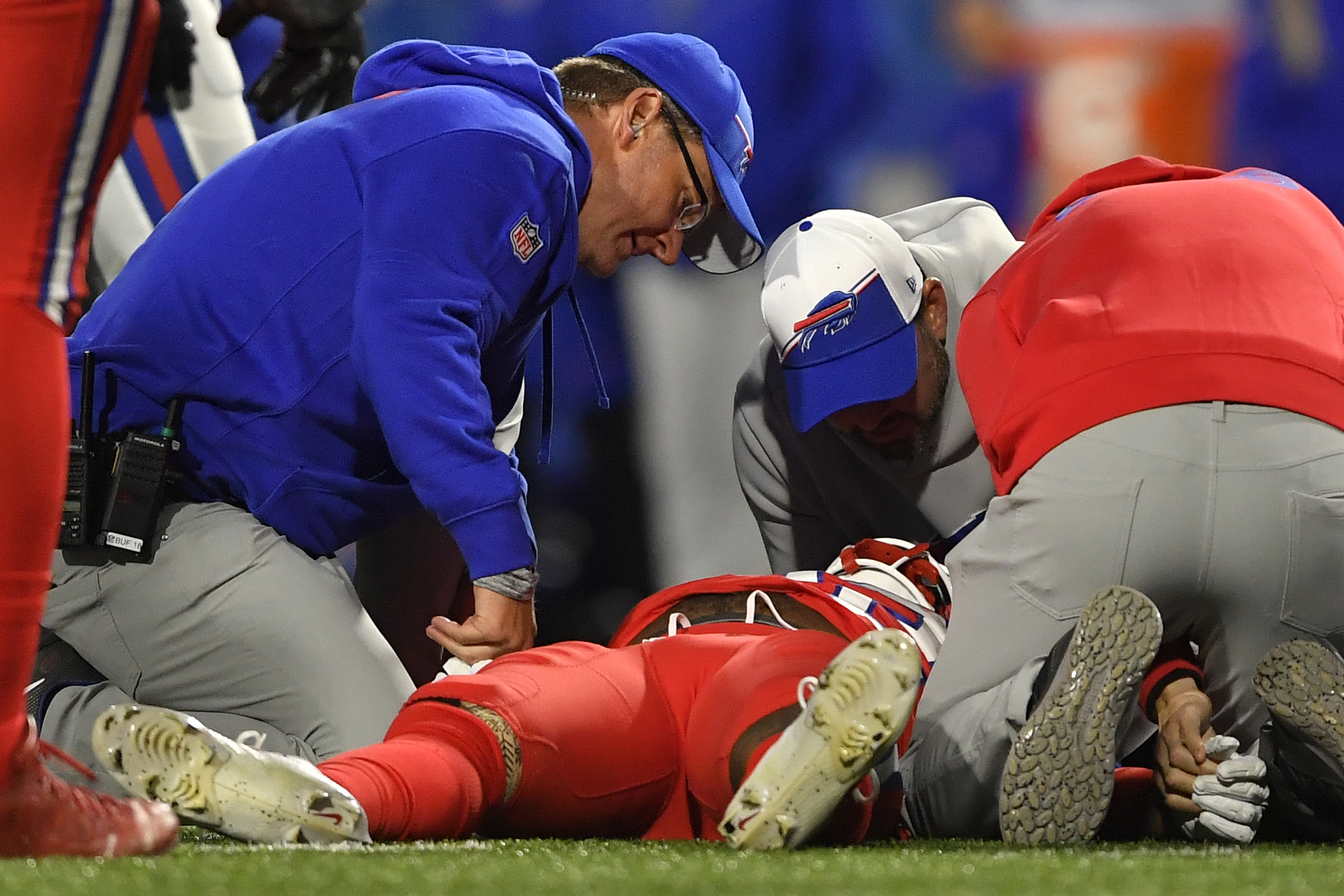 Bills' Dion Dawkins on Damien Harris leaving game in ambulance: 'Brings on  PTSD a little' 