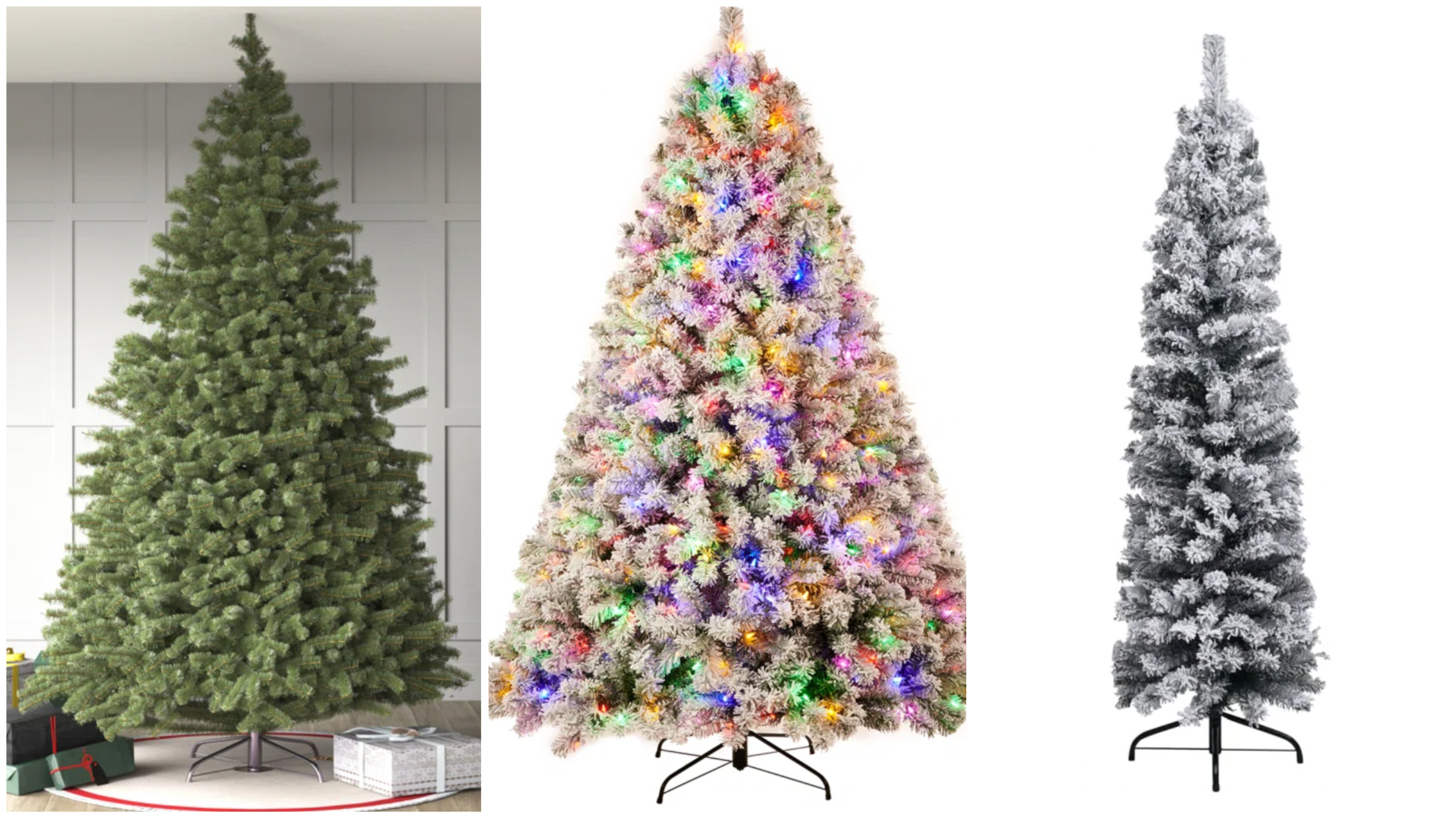 Flocking gives West Coast Christmas trees that snowy look