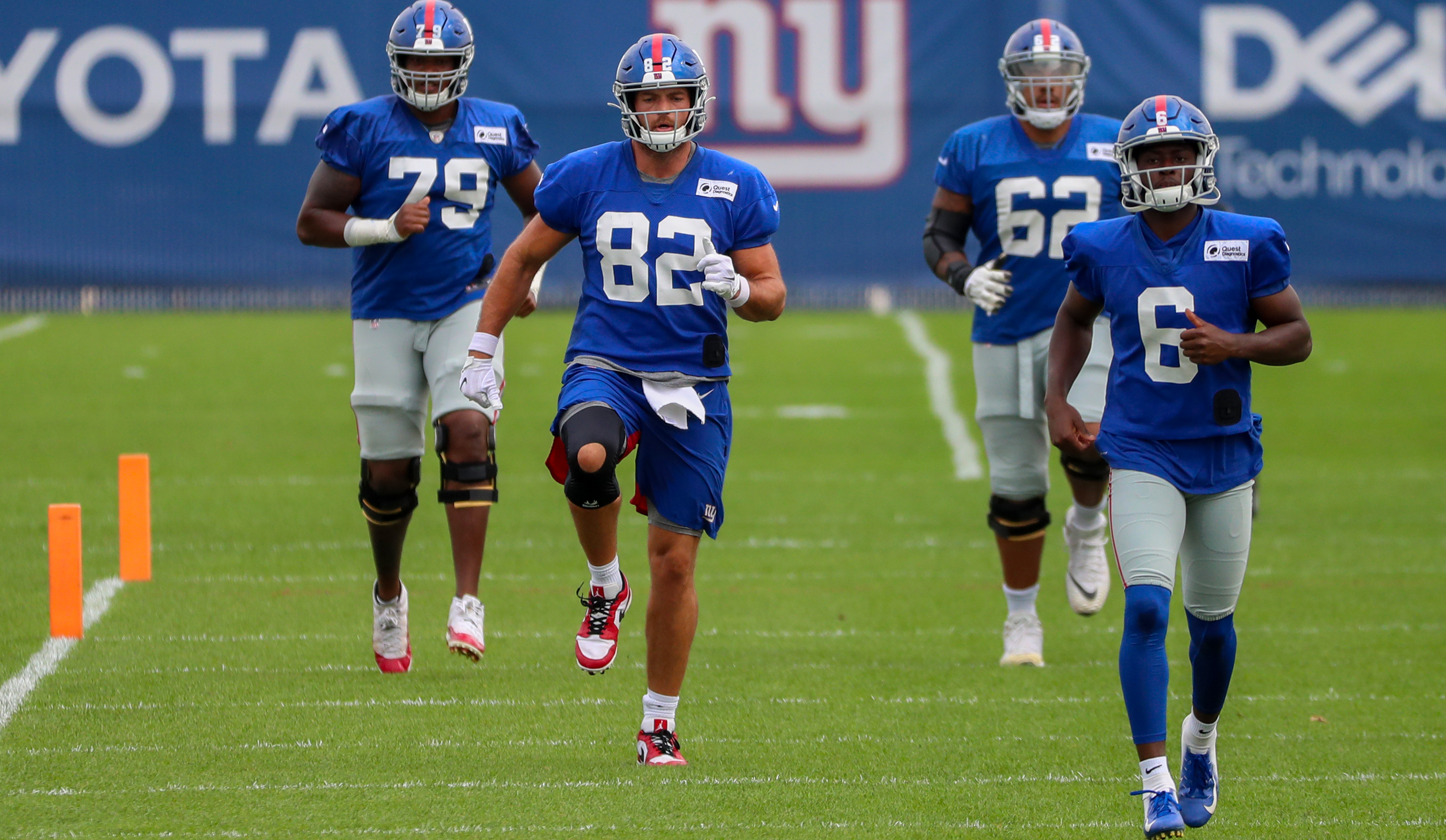 East Rutherford, New Jersey, USA. 6th Aug 2019. New York Giants free safety  Jabrill Peppers (21) during training camp at the Quest Diagnostics Training  Center in East Rutherford, New Jersey. Duncan Williams/CSM