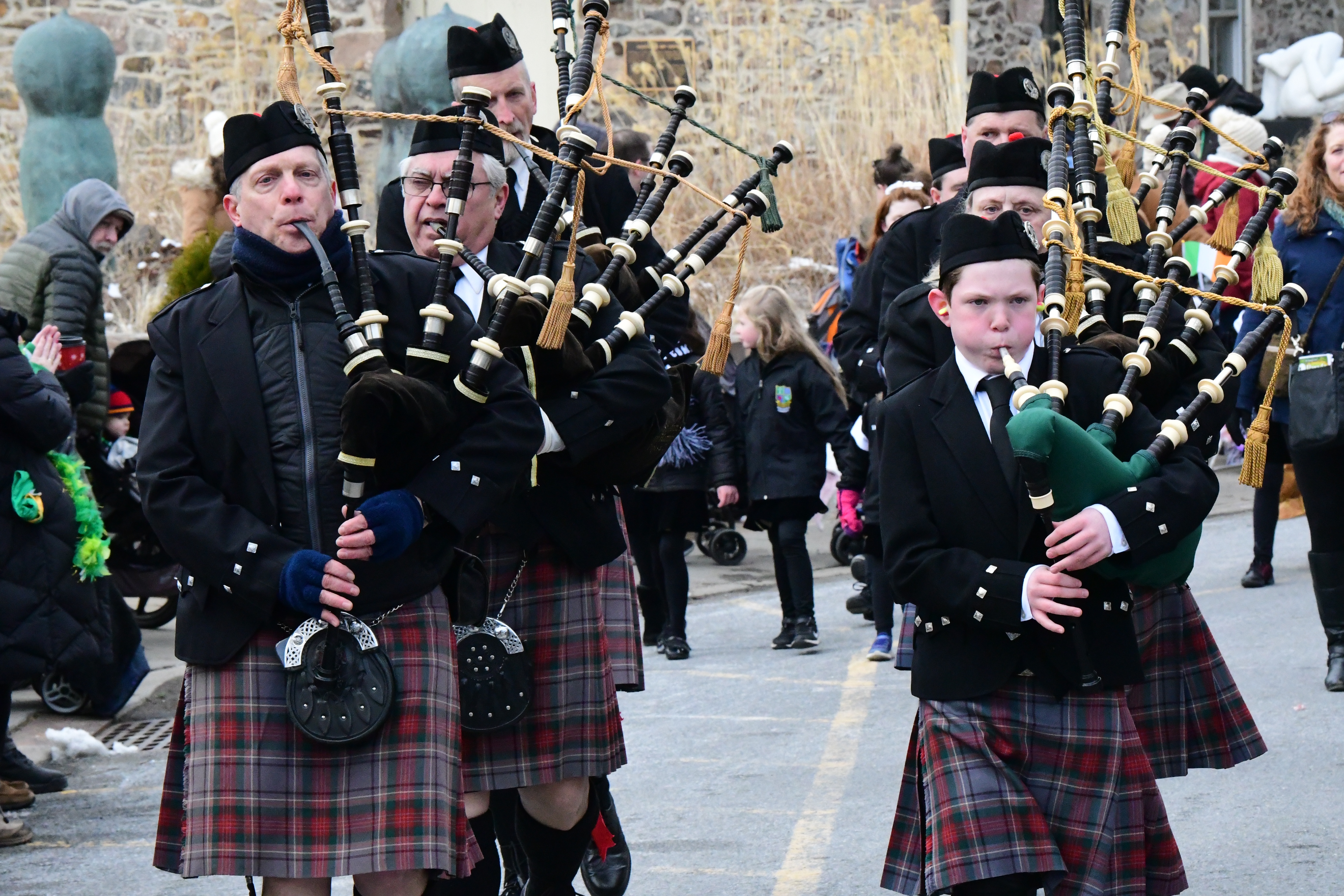 The 2022 St Patrick's Day Parade hosted by the Friendly Sons of St Patrick Hunterdon County took place in Clinton on March 13. Here, St. Ann's of Hampton Pipes & Drums.