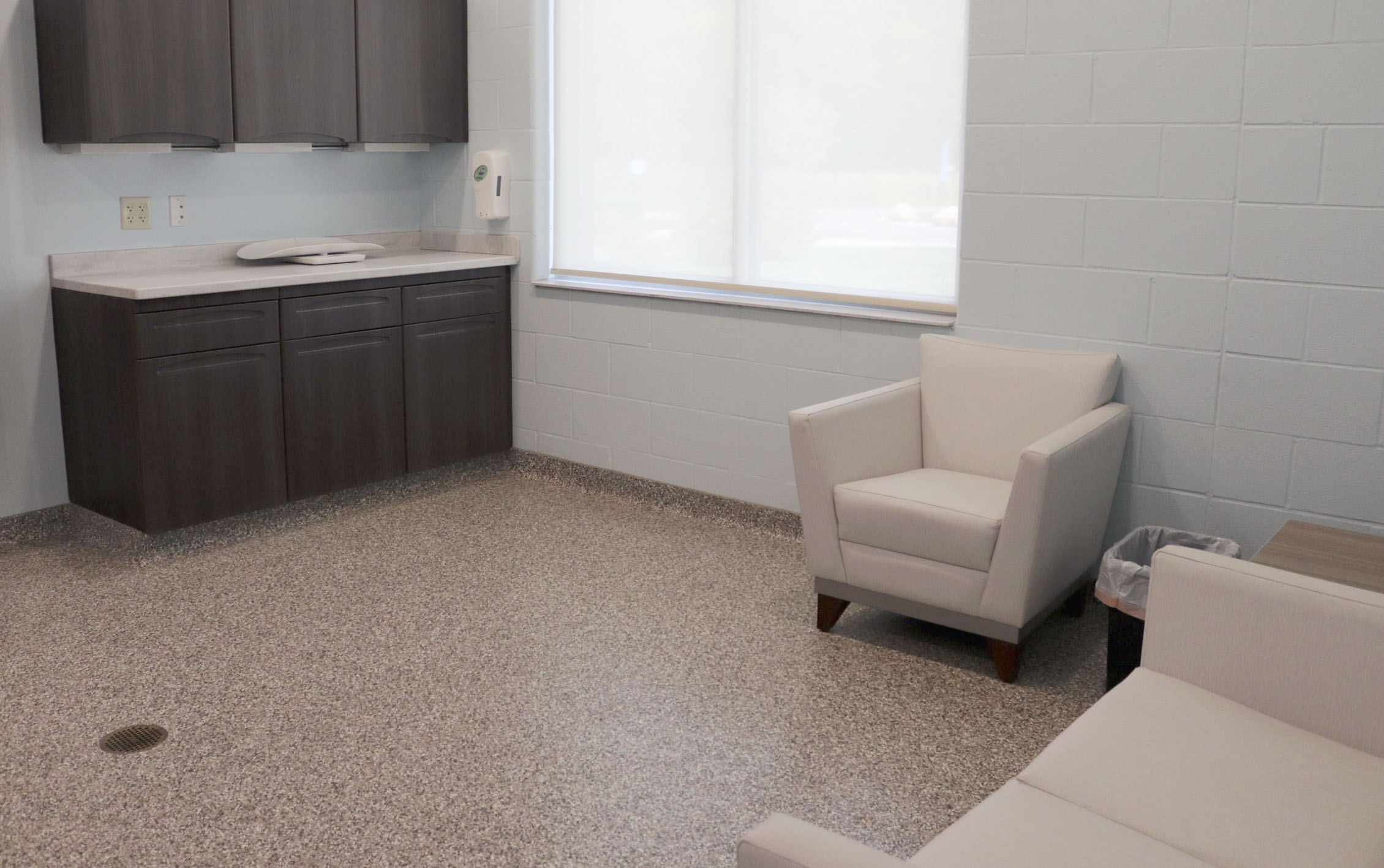 The guest isolation room rests on Tuesday, Aug. 23, 2022, at Charles and Lynn Zhang Animal Care & Resource Center in Kalamazoo. The guest isolation room is used for people who are putting an animal down to have a quiet place to wait, away from the public lobby.