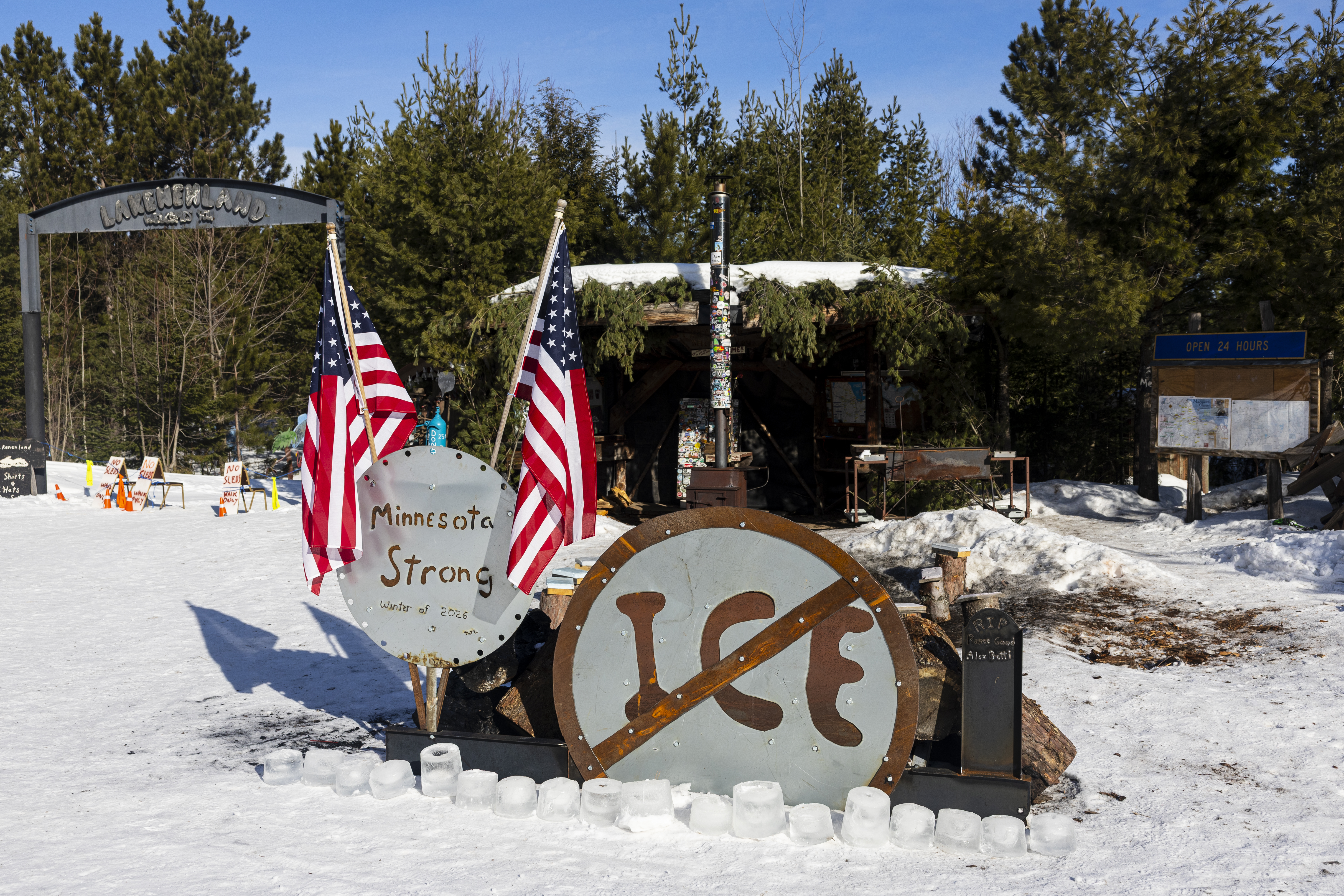 Anti-ICE sculpture targeted by vandals at Lakenenland Sculpture