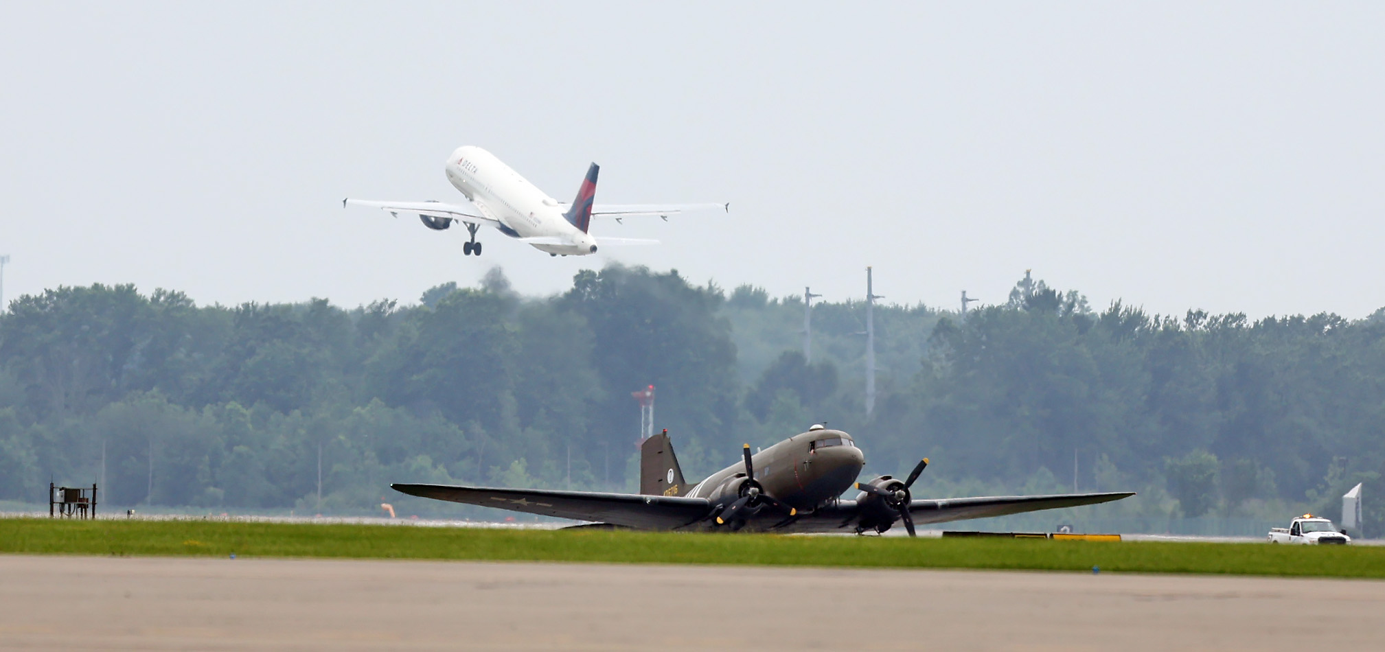 79-year-old C-47 flies over CLE for centennial anniversary