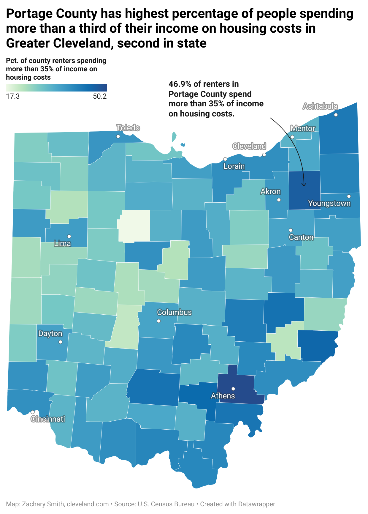 More than a third of renters in nearly half of Ohio counties do not live in  affordable housing - new census estimates - cleveland.com