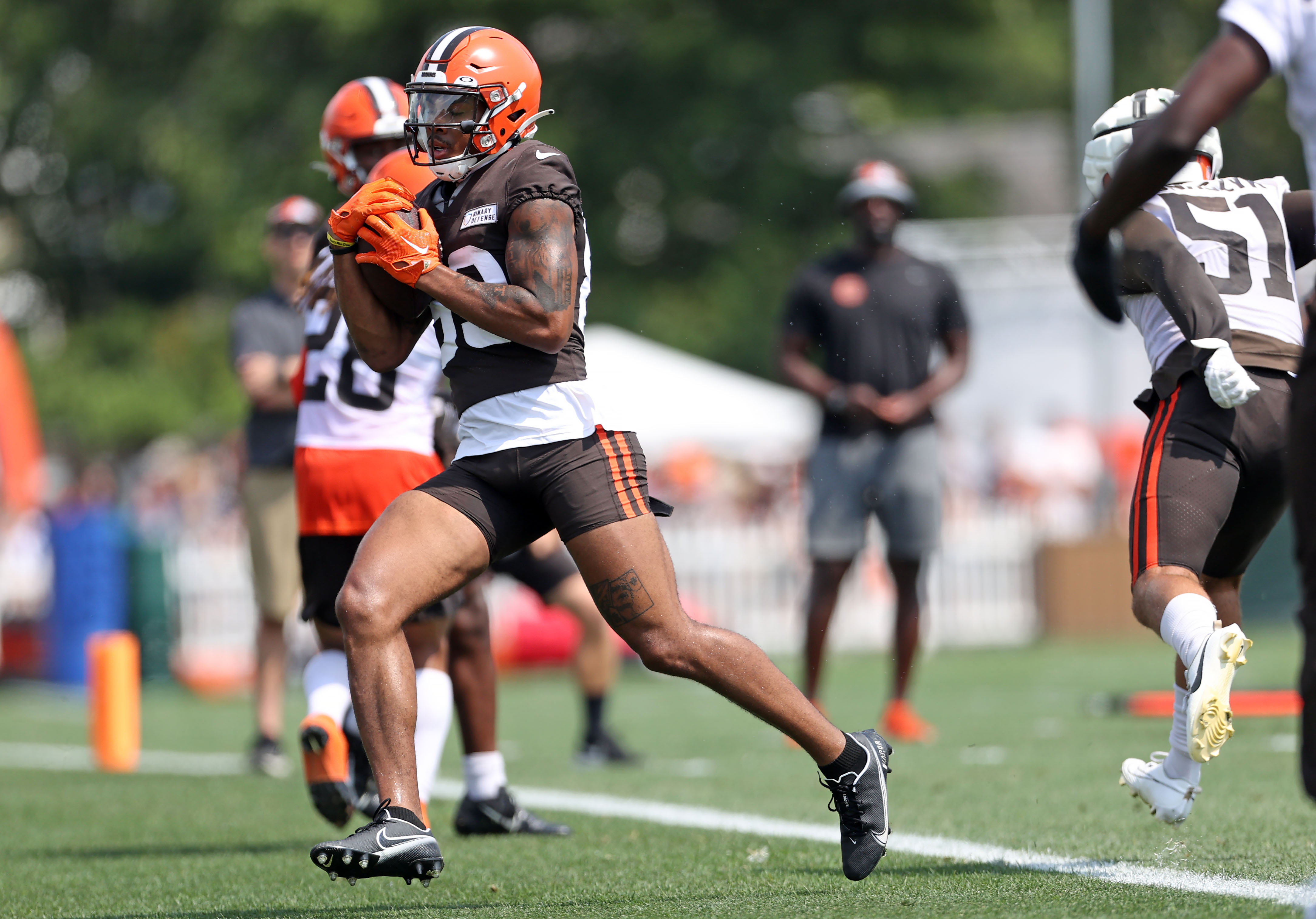 Cedric Tillman of the Cleveland Browns catches a pass during the News  Photo - Getty Images