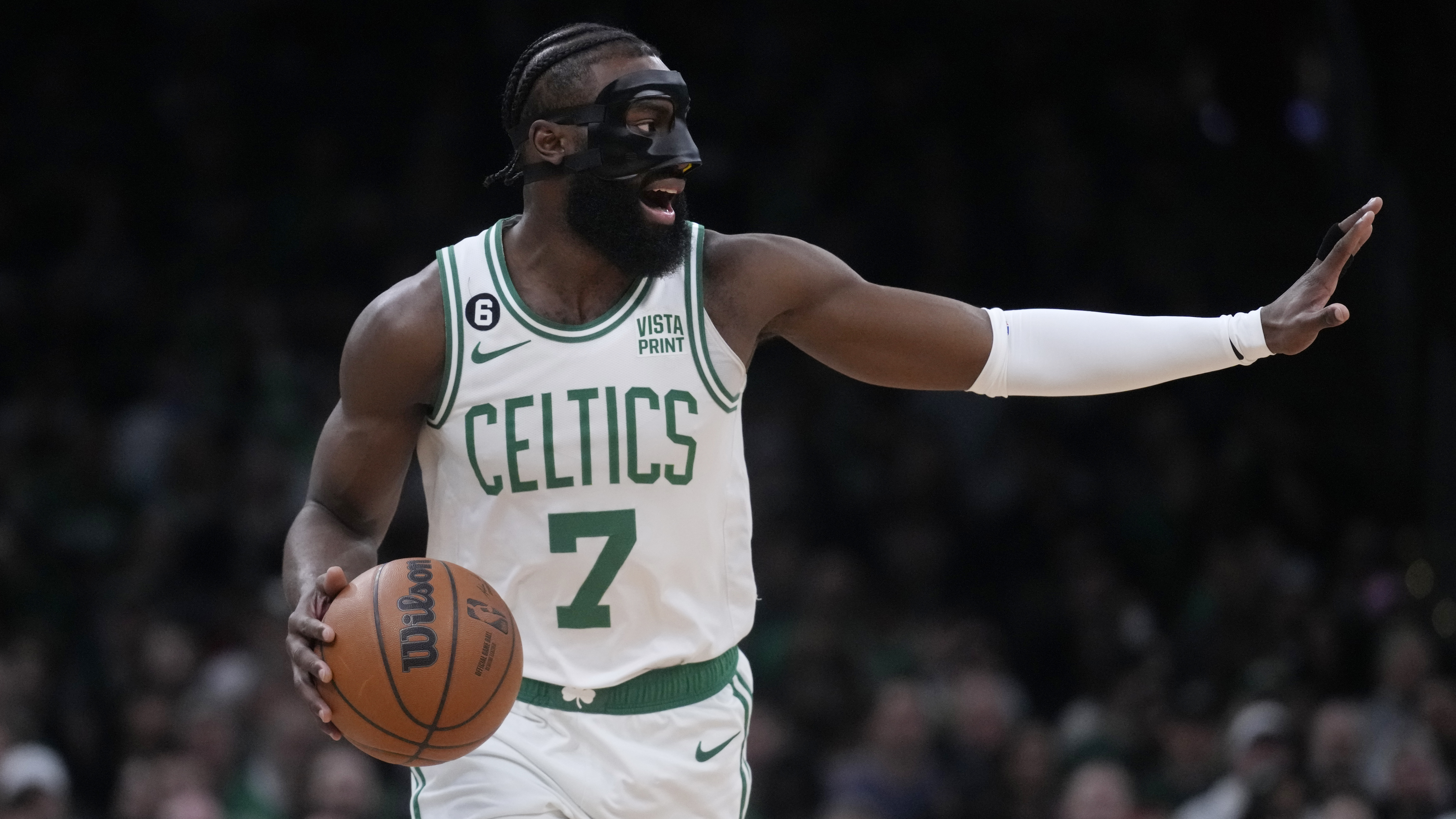 Celtics' Jaylen Brown receives five stitches after cutting his