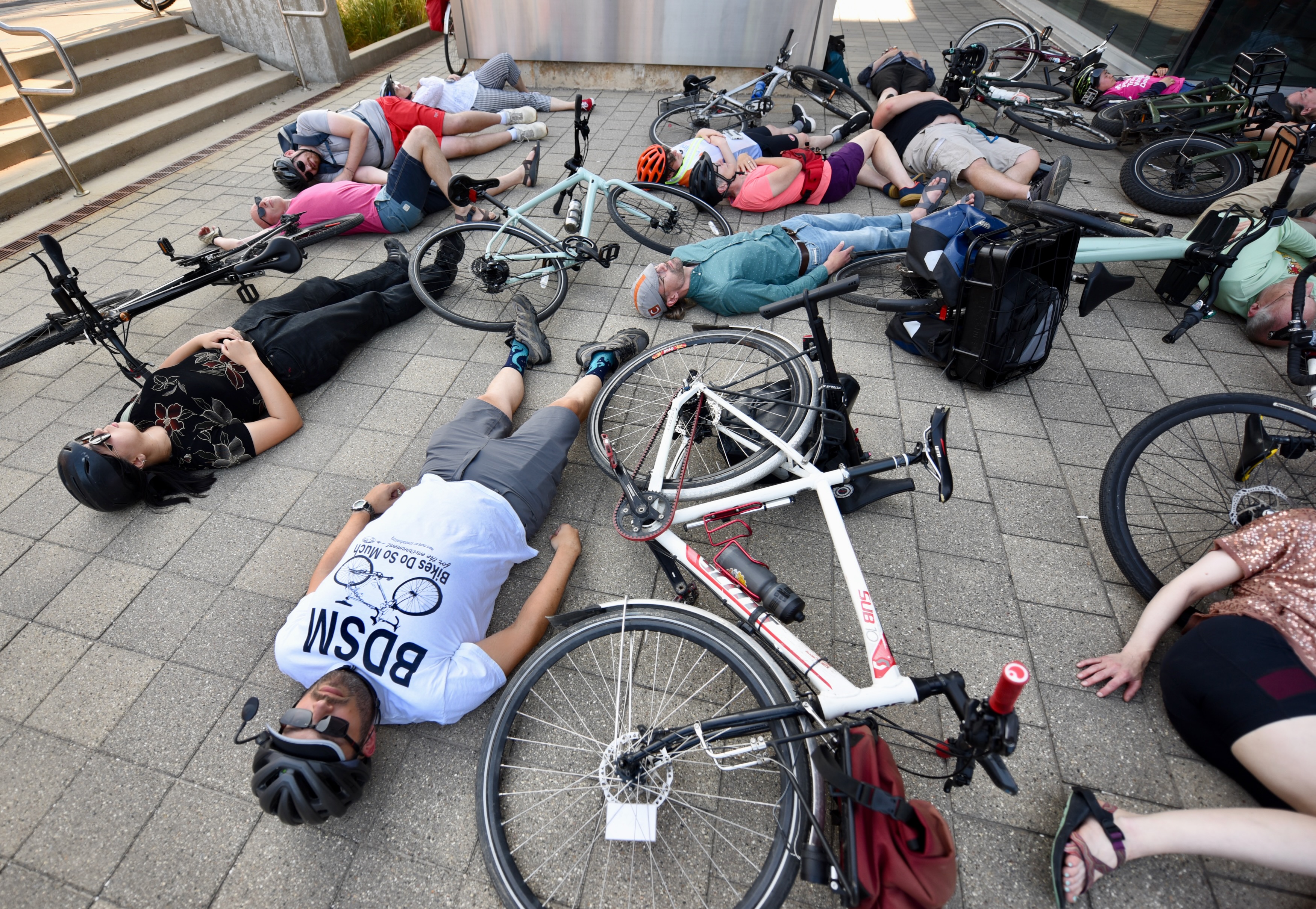 Die-in protest outside Ann Arbor city hall - mlive.com