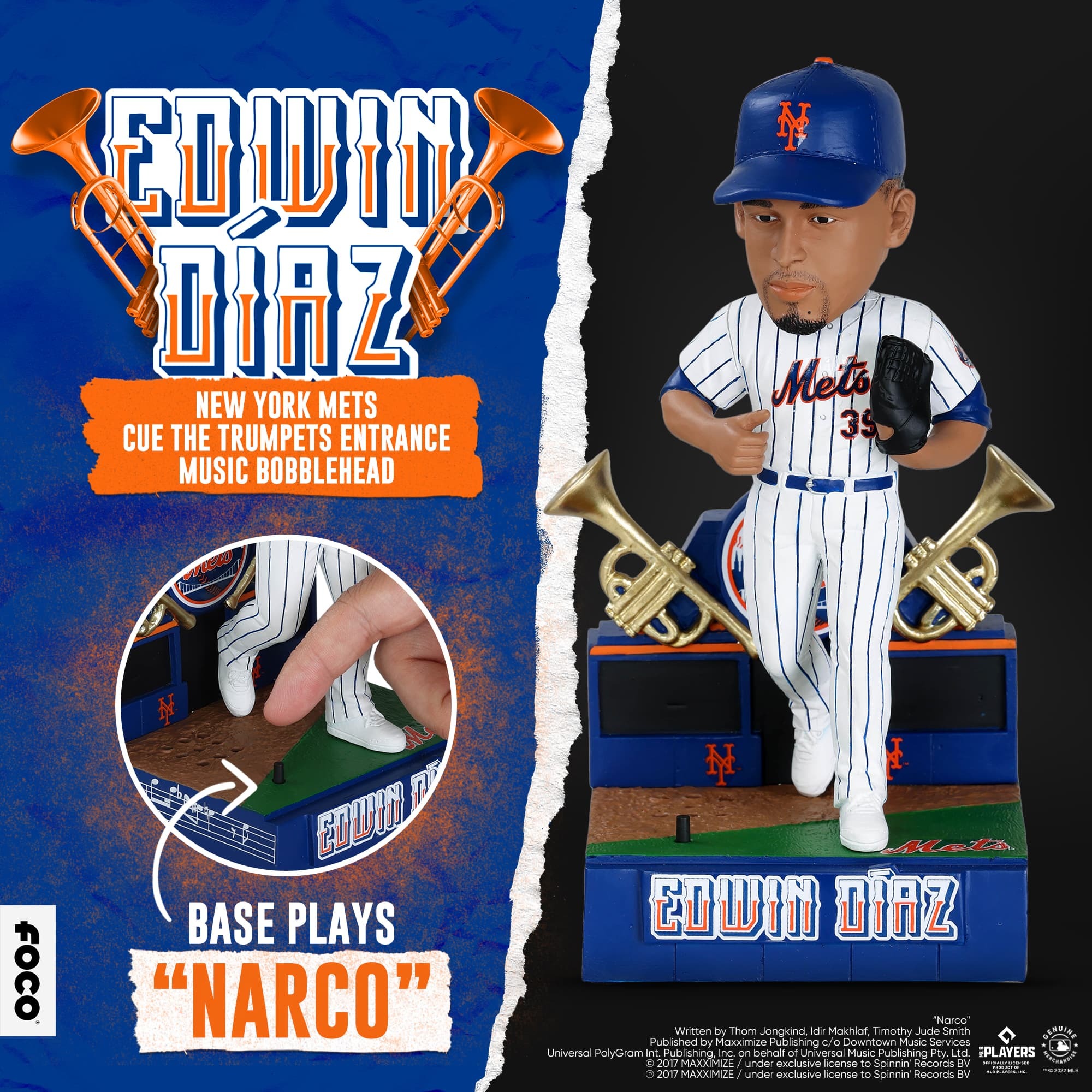 Let the trumpets sound: Mets fans will love the new Edwin Diaz 'Narco'  Bobblehead 