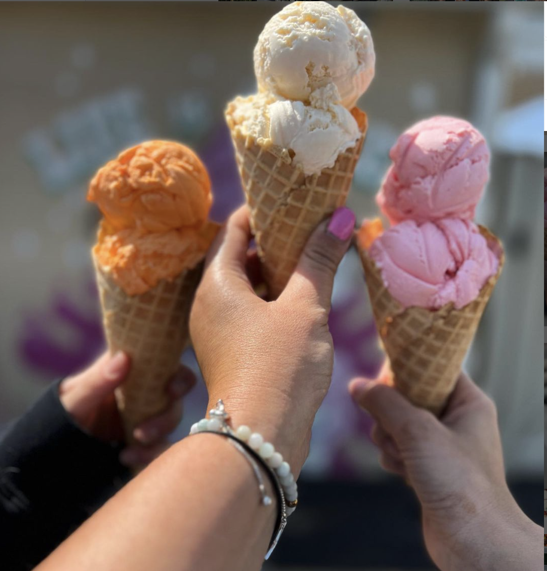 Fake Set of 4 Assorted Single Scoop Ice Cream Cones