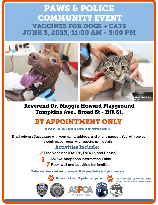 NYPD ‘Paws and Police’ event to offer free pet vaccines, family fun