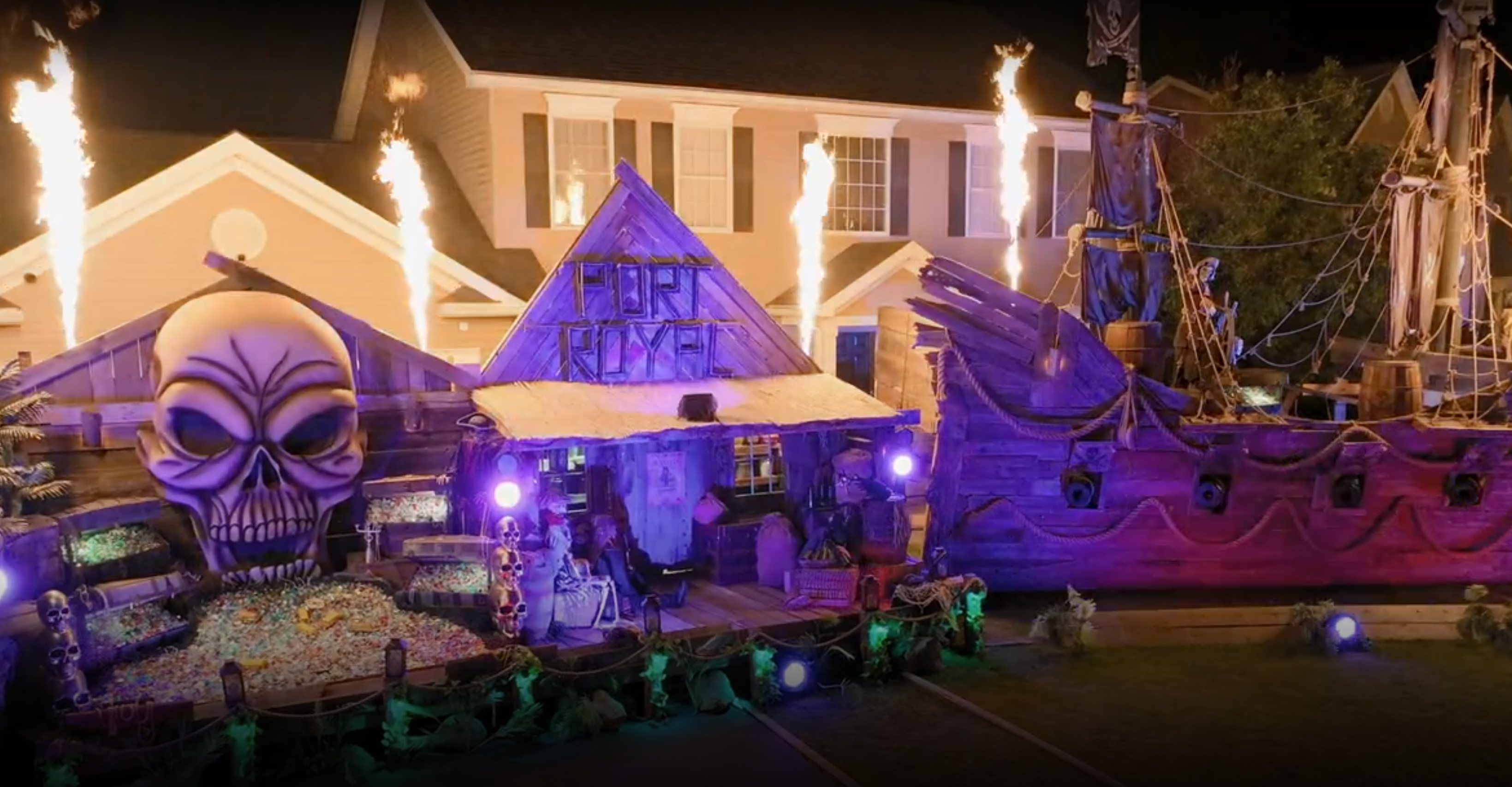 New York dad builds 50-foot pirate ship for daughter for Halloween