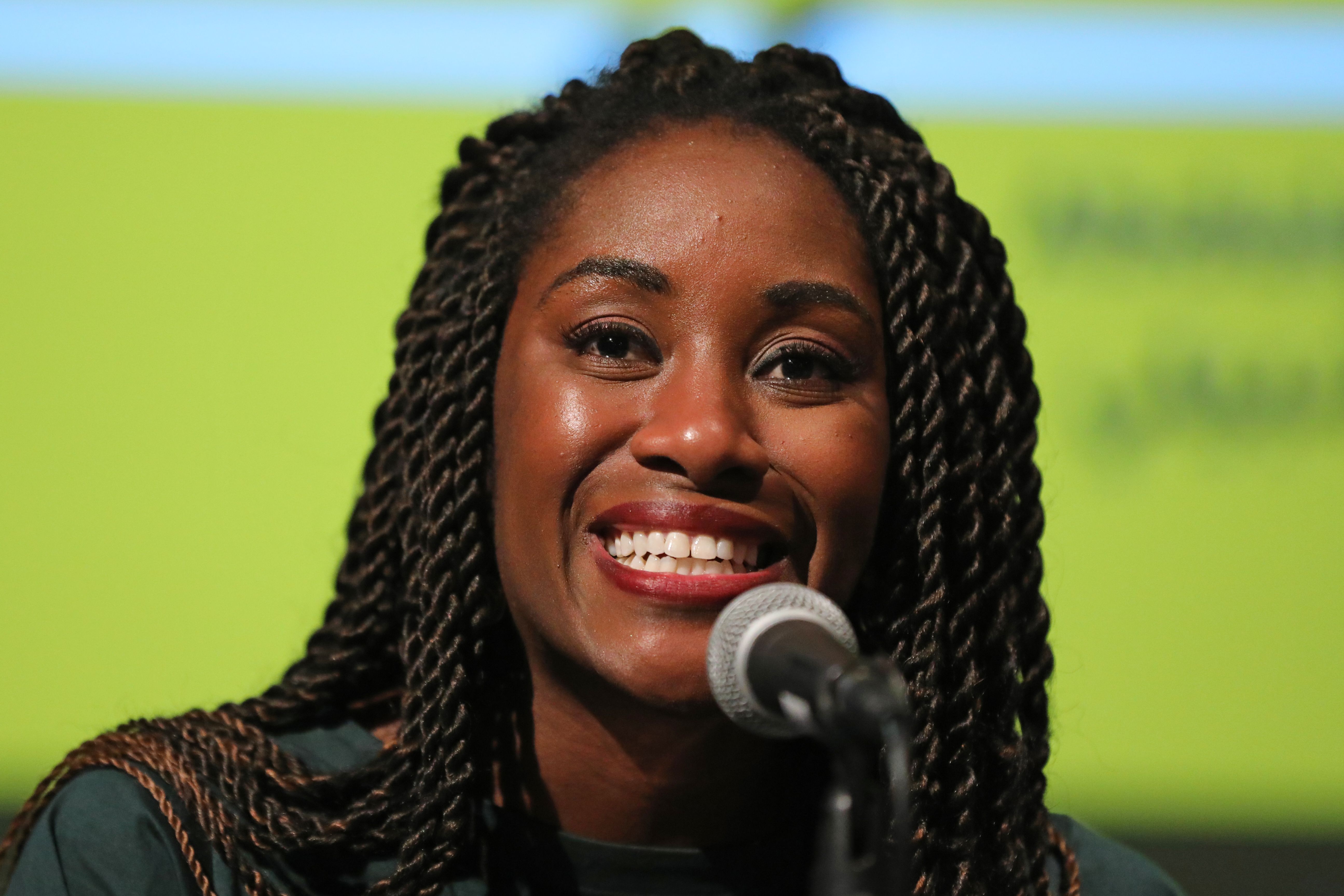 A close-up of Kah Dantas's alluring expression