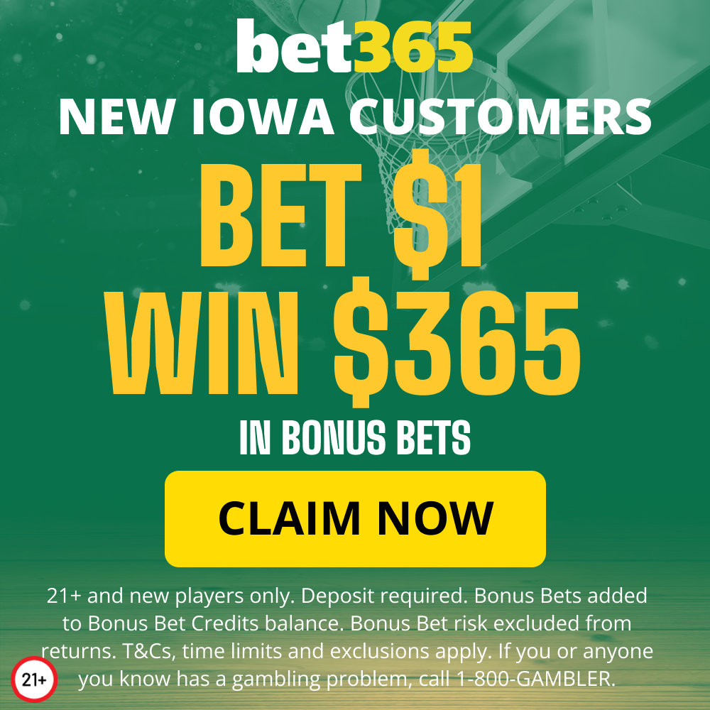 Bet365 promotion Iowa residents earn a Bet $1, Get $365 bonus offer