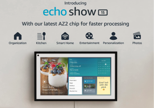 Echo Show 15 Smart Display with 15.6 Screen, Alexa Voice