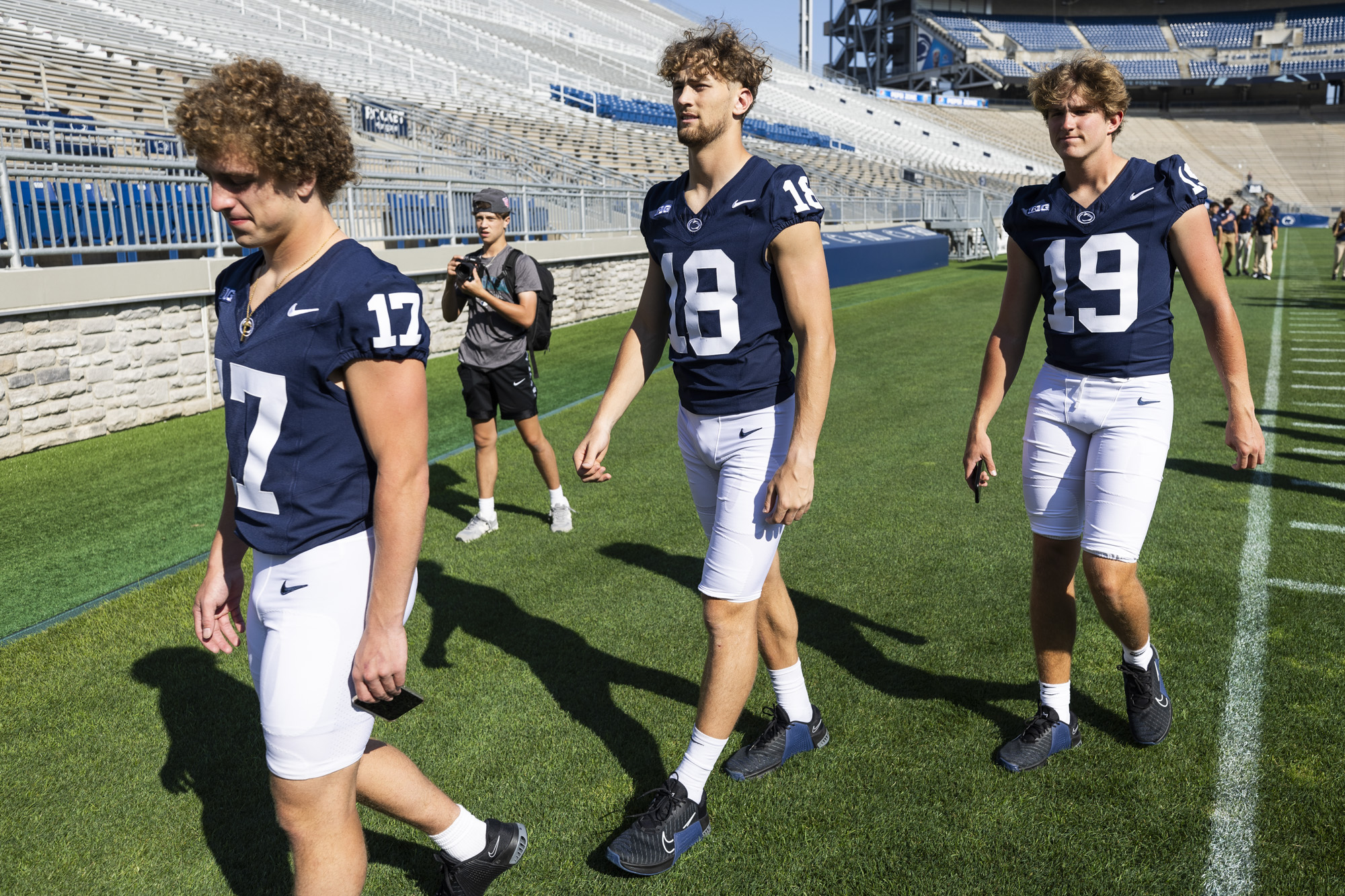 Penn State freshmen at football picture day