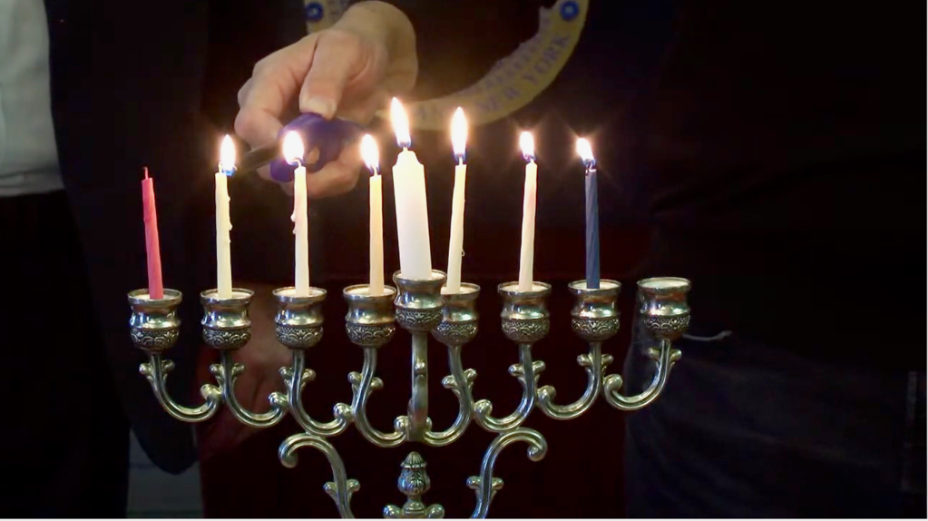 A virtual Menorah lighting ceremony at Borough Hall to celebrate Hanukkah