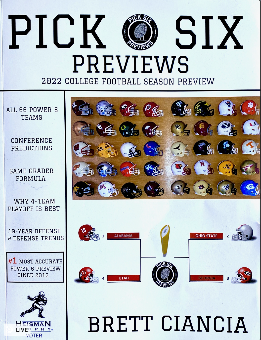 Pick Six Previews' unique analytics challenge Phil Steele with printed 2022  college football annual