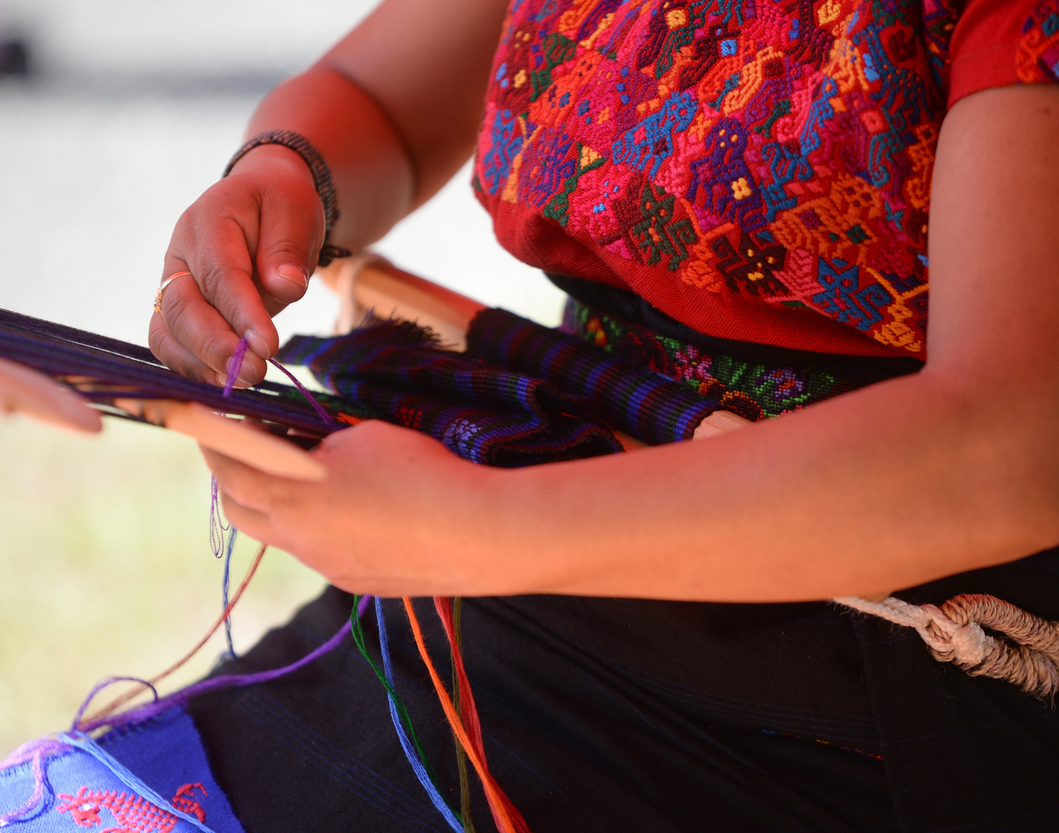 Guatemalan master weaver Angélica López demonstrates a backstop loom technique during the 22nd annual Festival of Fine Craft at Wheaton Arts in Millville, Saturday, Oct. 2, 2021.