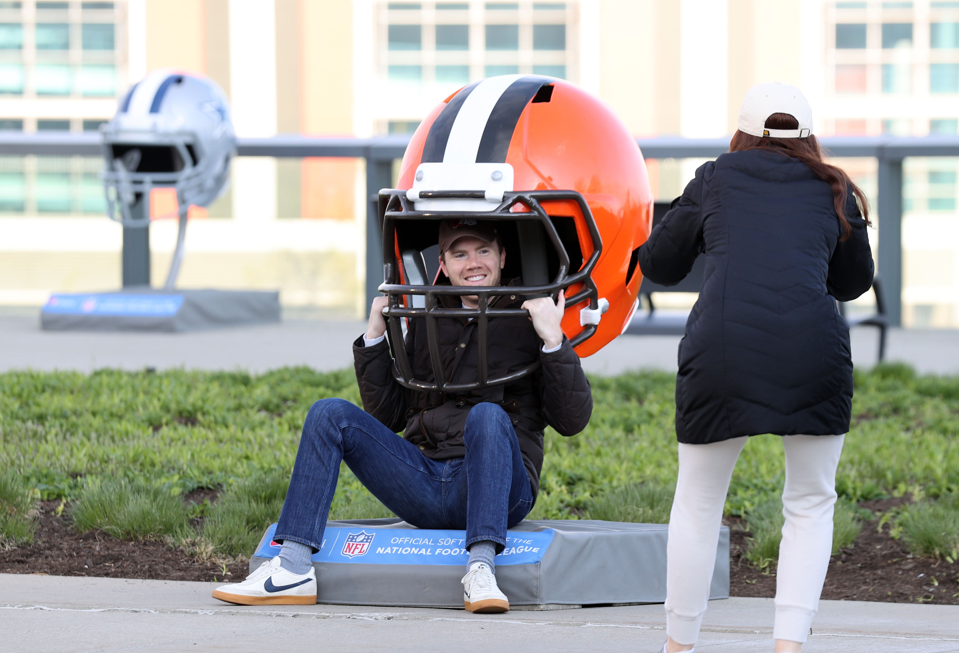 Cleveland NFL Draft: Helmets line Mall C ahead of NFL Draft