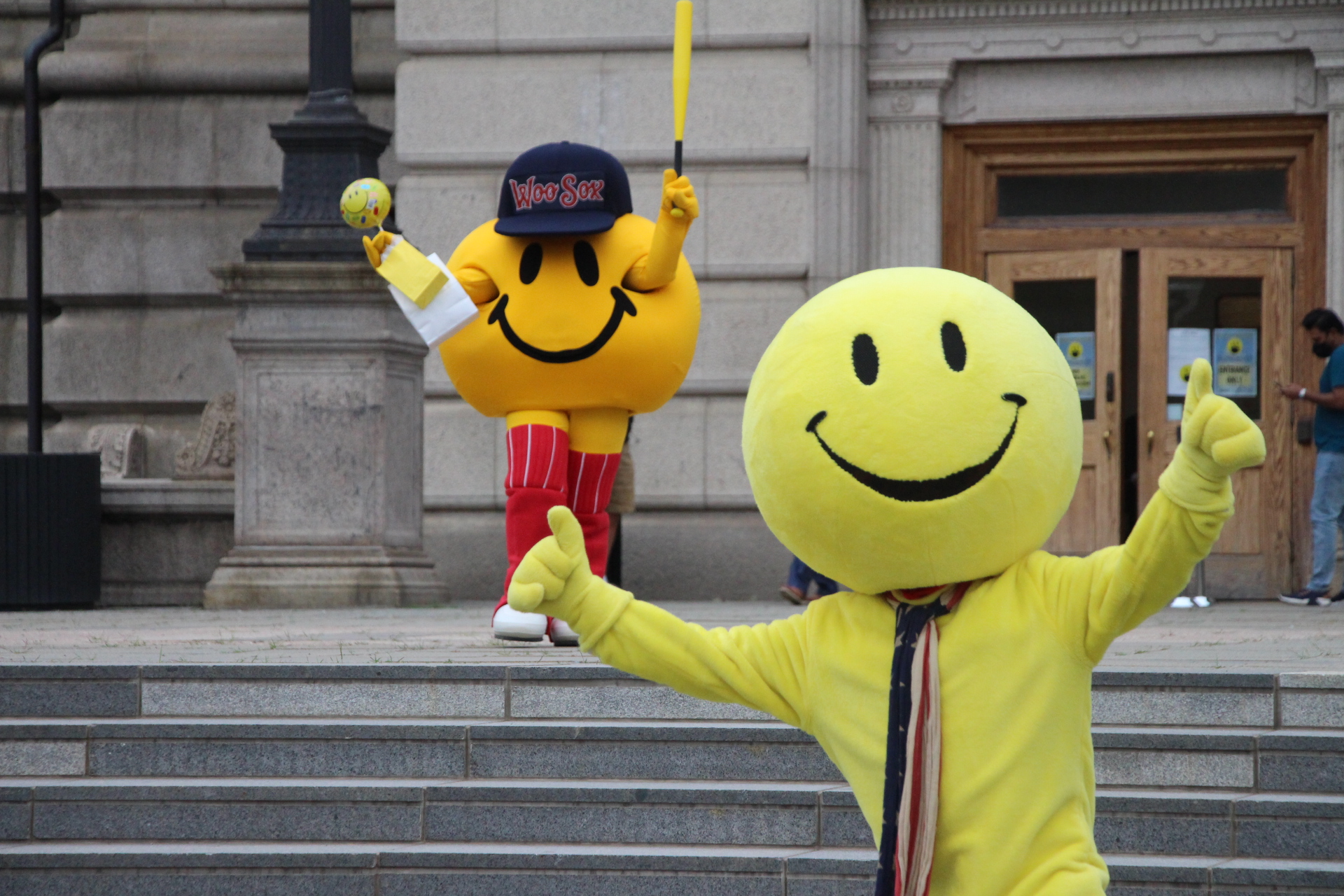 Smiley Ball, WooSox mascot, gives Worcester something to smile about