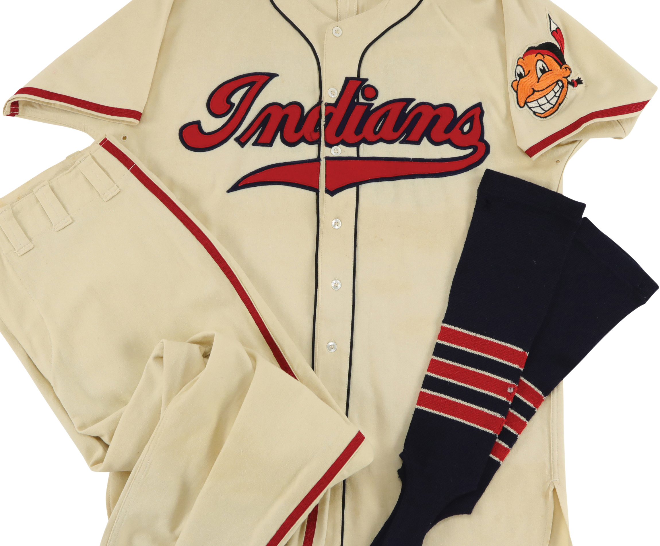 1963 Mel Harder Game Worn Cleveland Indians Jersey. Baseball