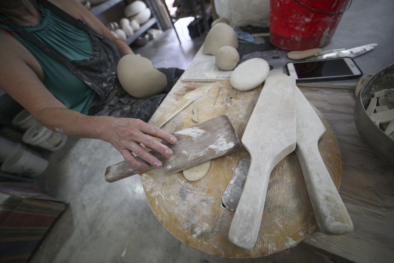 Ceramics Artist Kate Tremel prepares for the Ann Arbor Art Fair