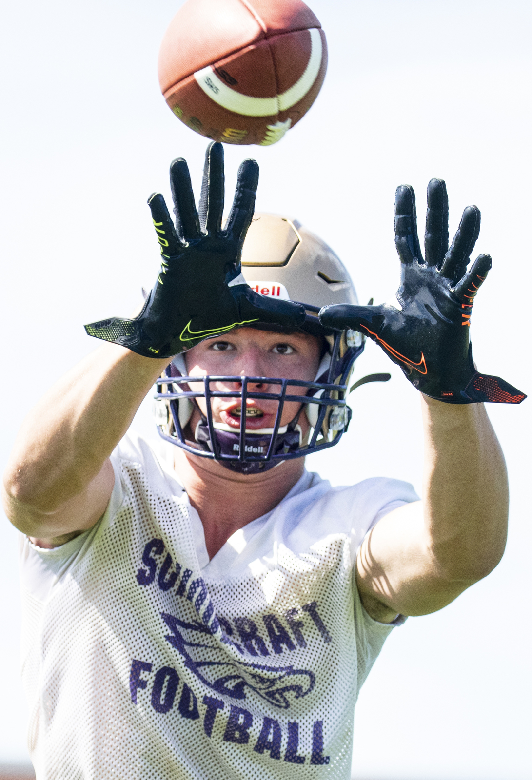 Schoolcraft High School during third day of MHSAA football practice