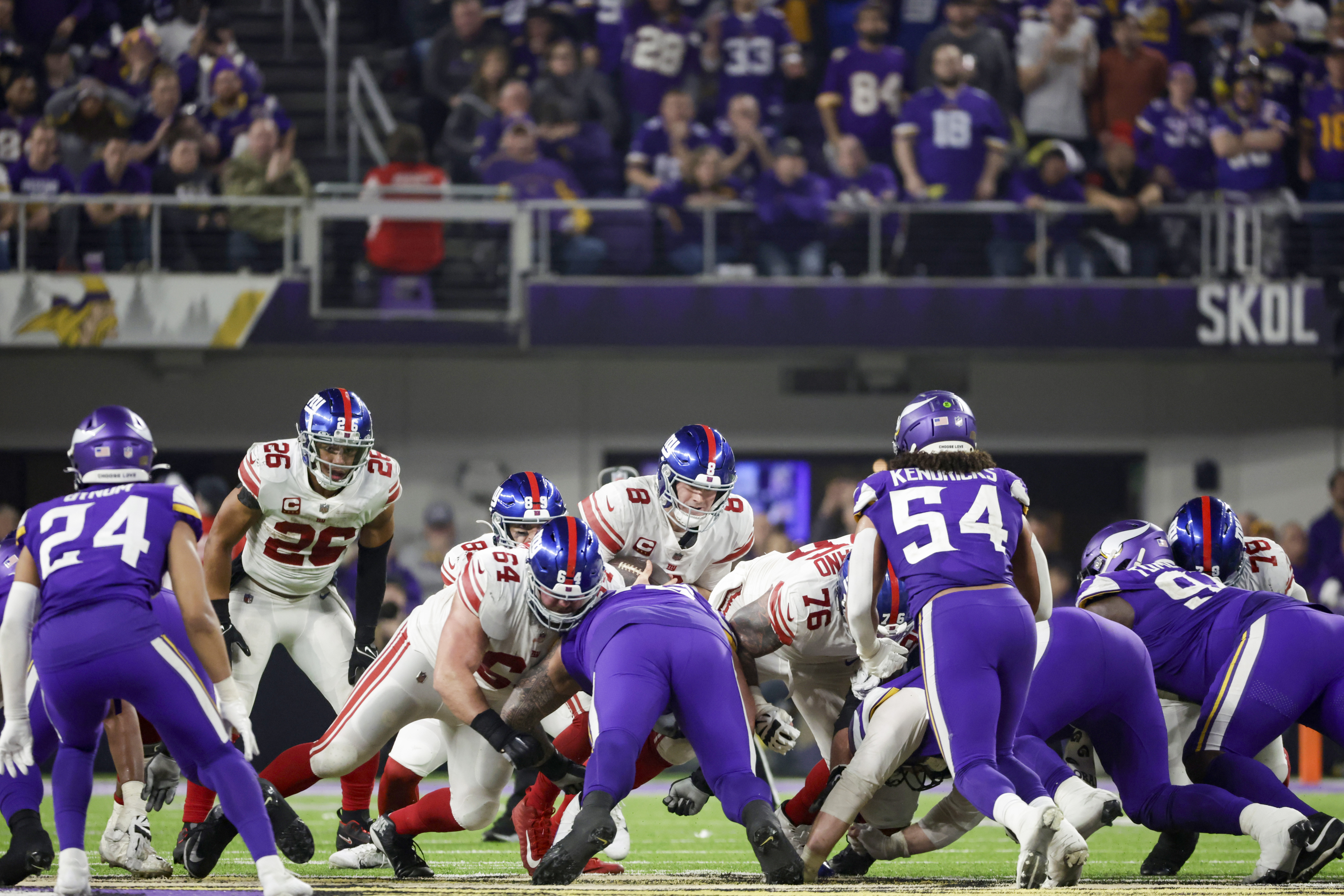 Ludacris performing during Minnesota Vikings vs. New York Giants game Sunday