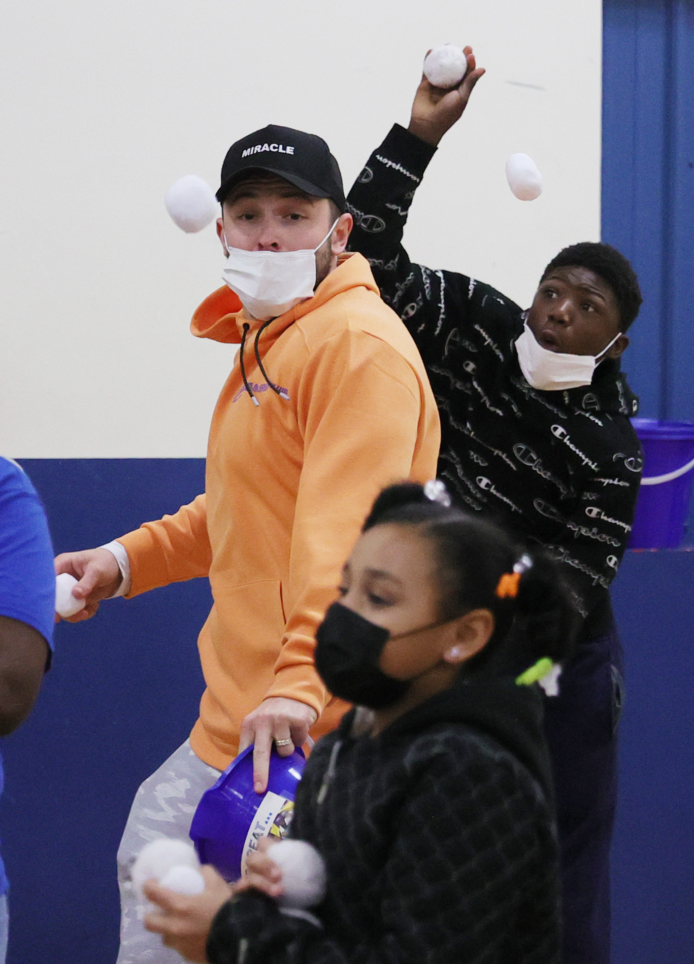 Baker and Emily Mayfield donate gifts to Boys and Girls Clubs in Elyria, December 13, 2021