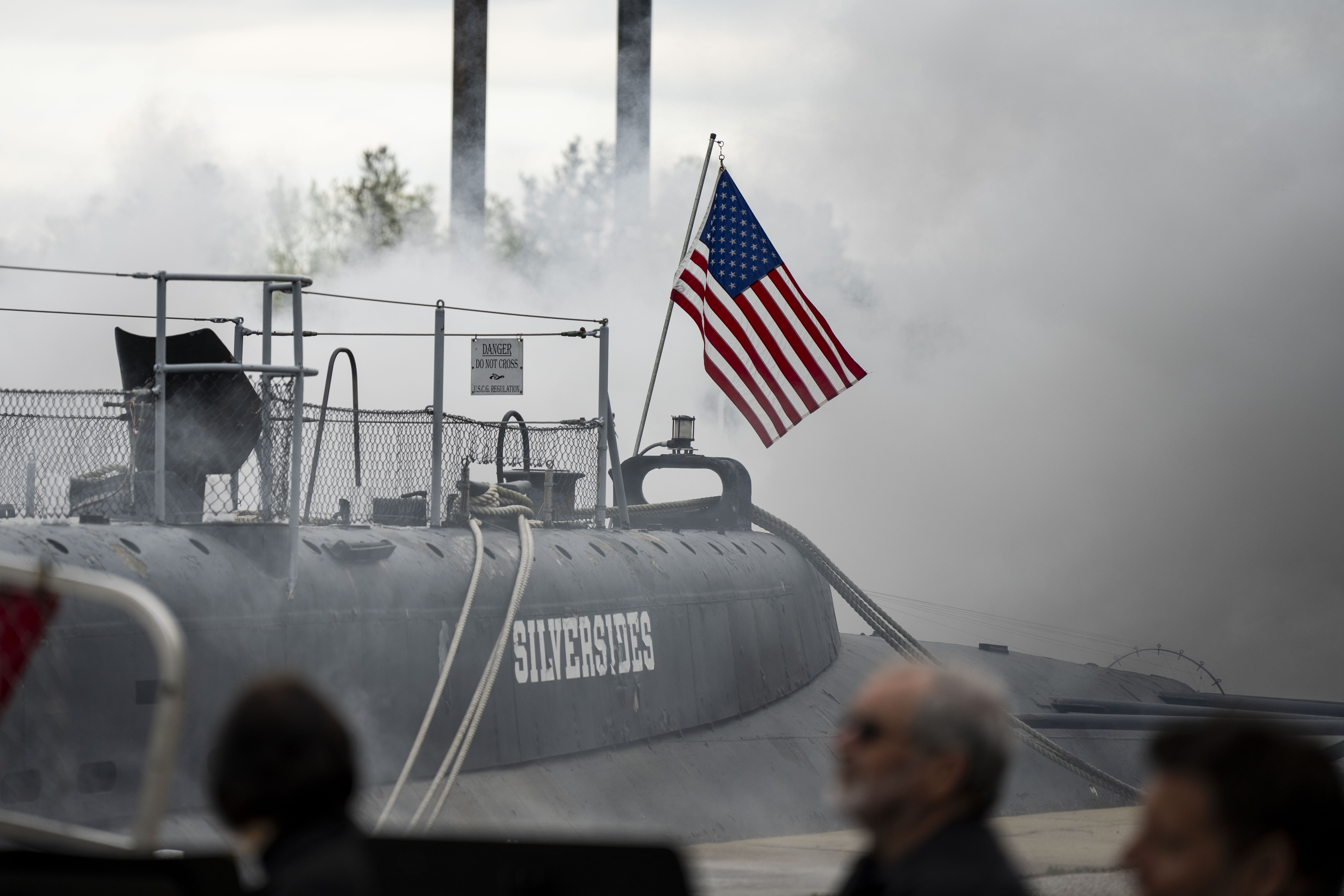 Historic Michigan submarine lights up for Memorial Day tribute
