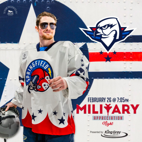 Thunderbirds will wear special jerseys on Military Appreciation night