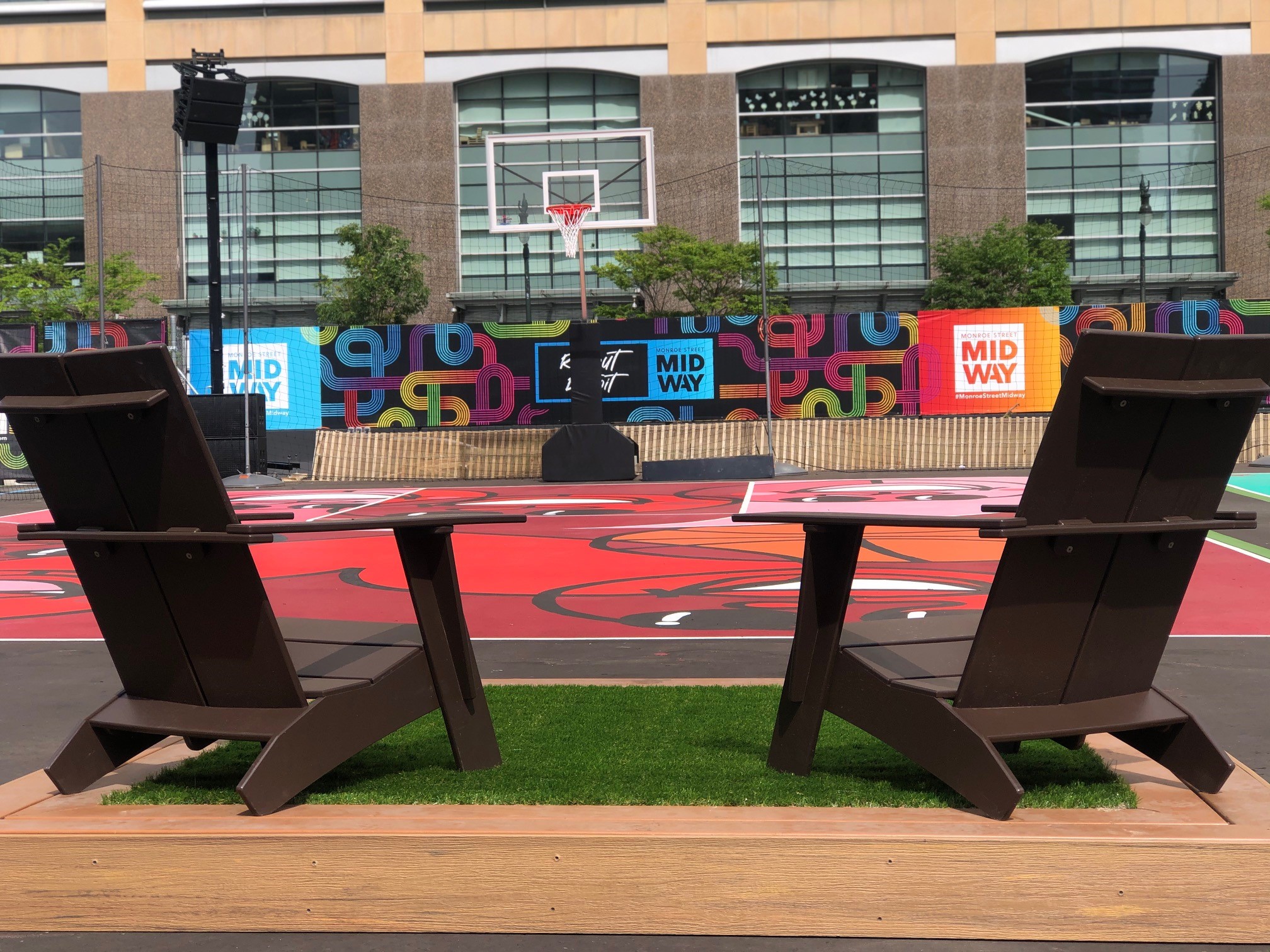 Monroe Street Midway in Downtown Detroit roller skating rink and