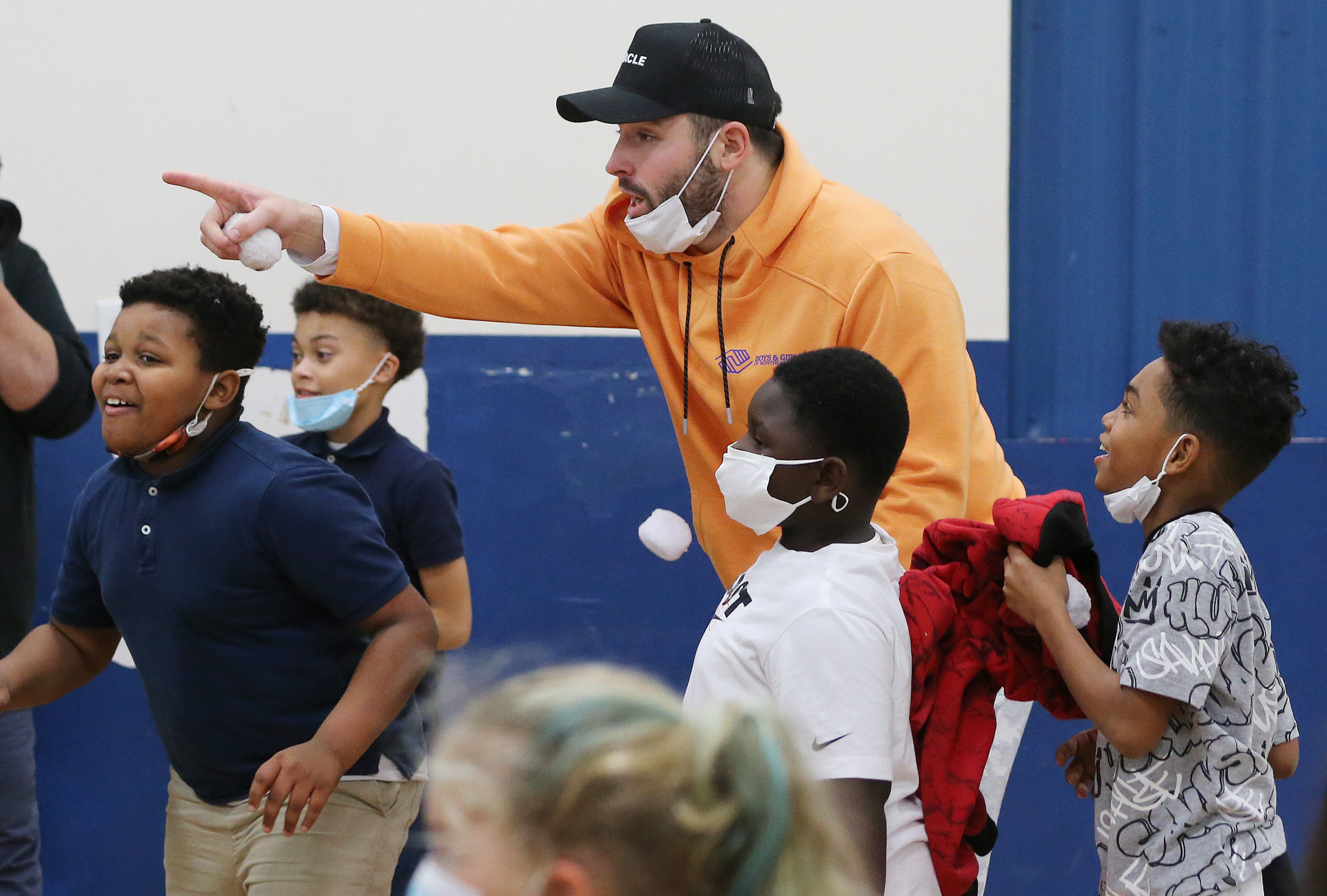 Baker and Emily Mayfield donate gifts to Boys and Girls Clubs in Elyria, December 13, 2021