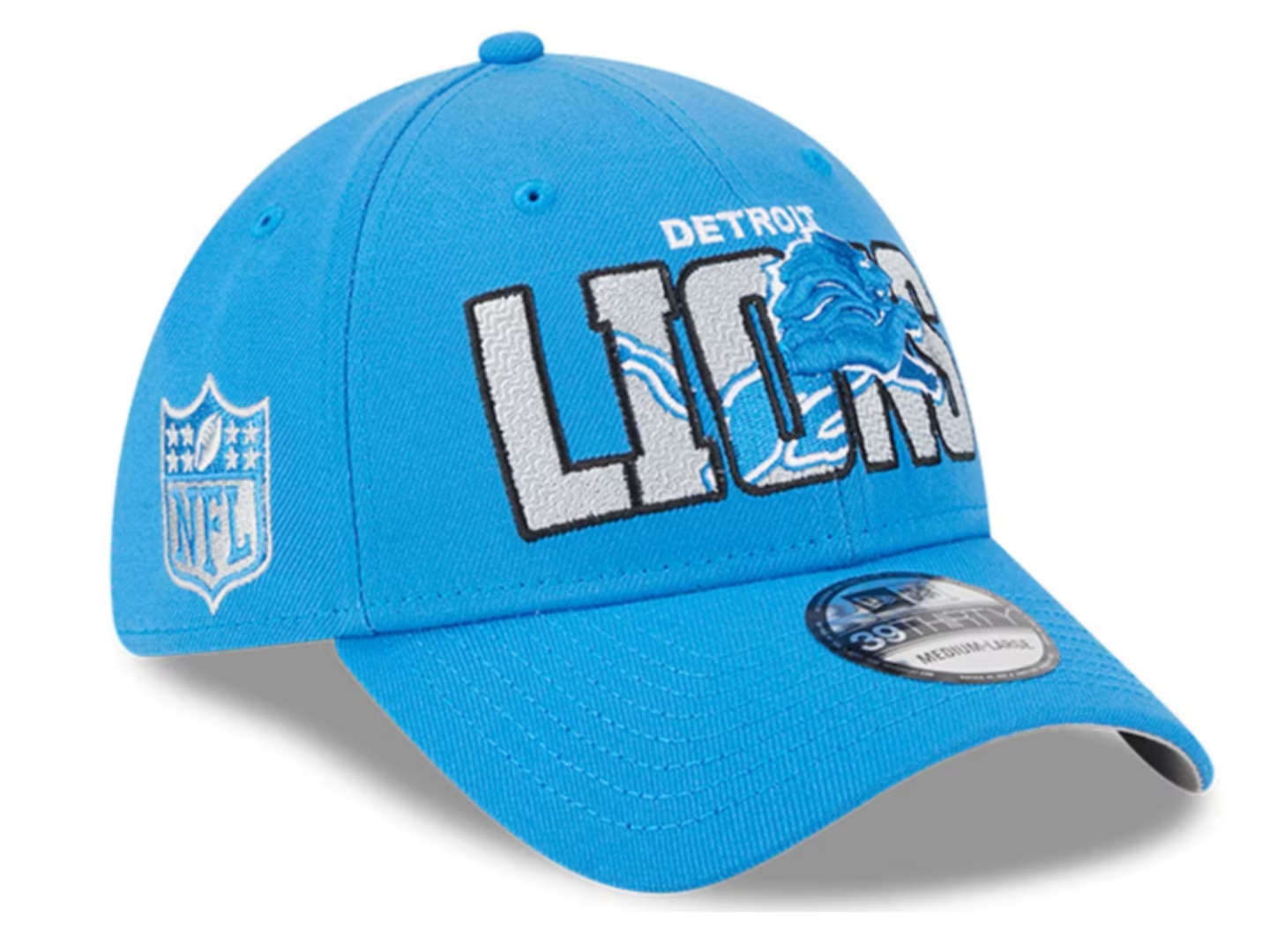 Detroit Lions New Era 2023 NFL Draft 39THIRTY Flex Hat - Stone/Blue