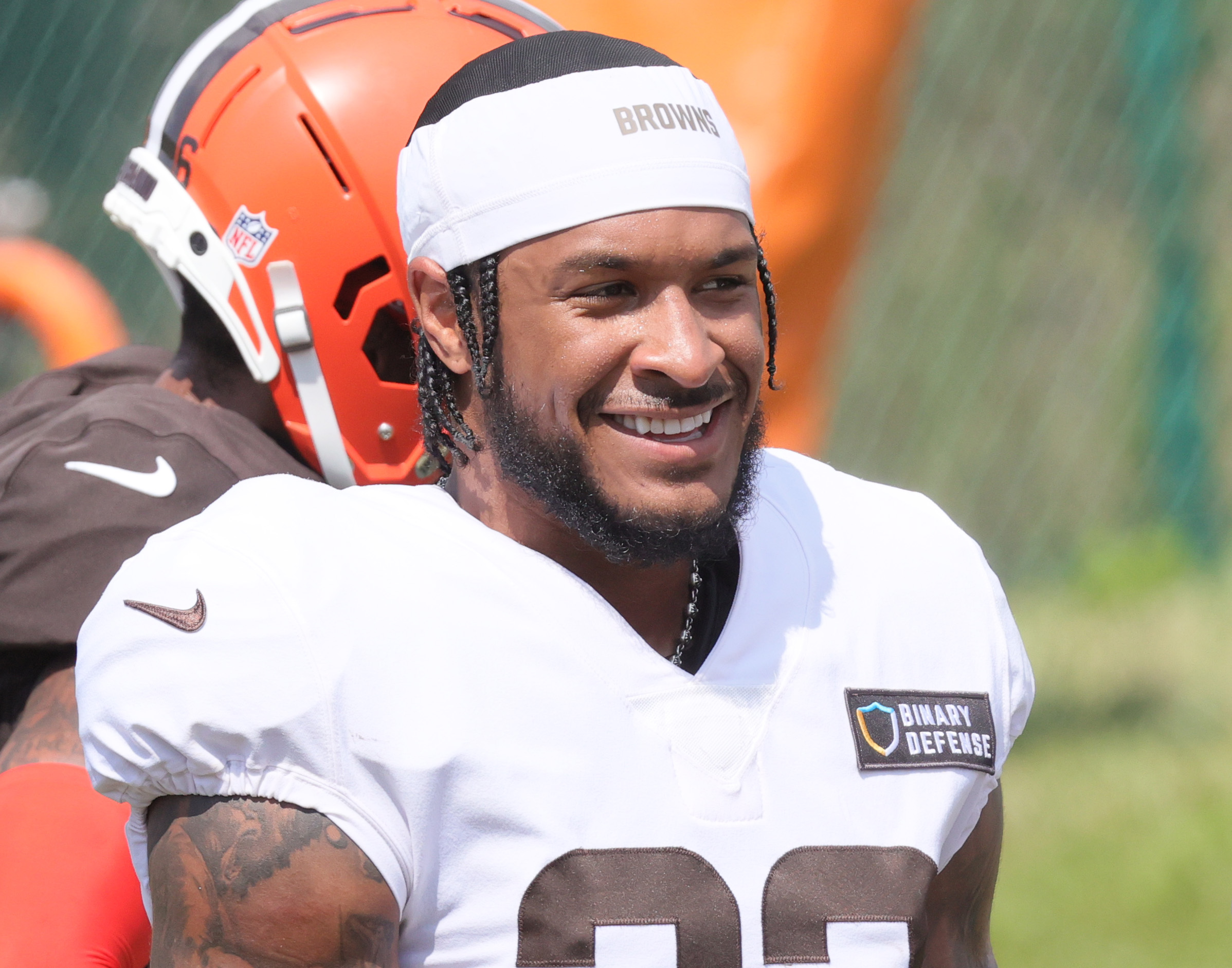 Cleveland Browns wide receiver David Bell takes part in drills at the NFL  football team's practice facility Tuesday, June 6, 2023, in Berea, Ohio.  (AP Photo/Ron Schwane Stock Photo - Alamy