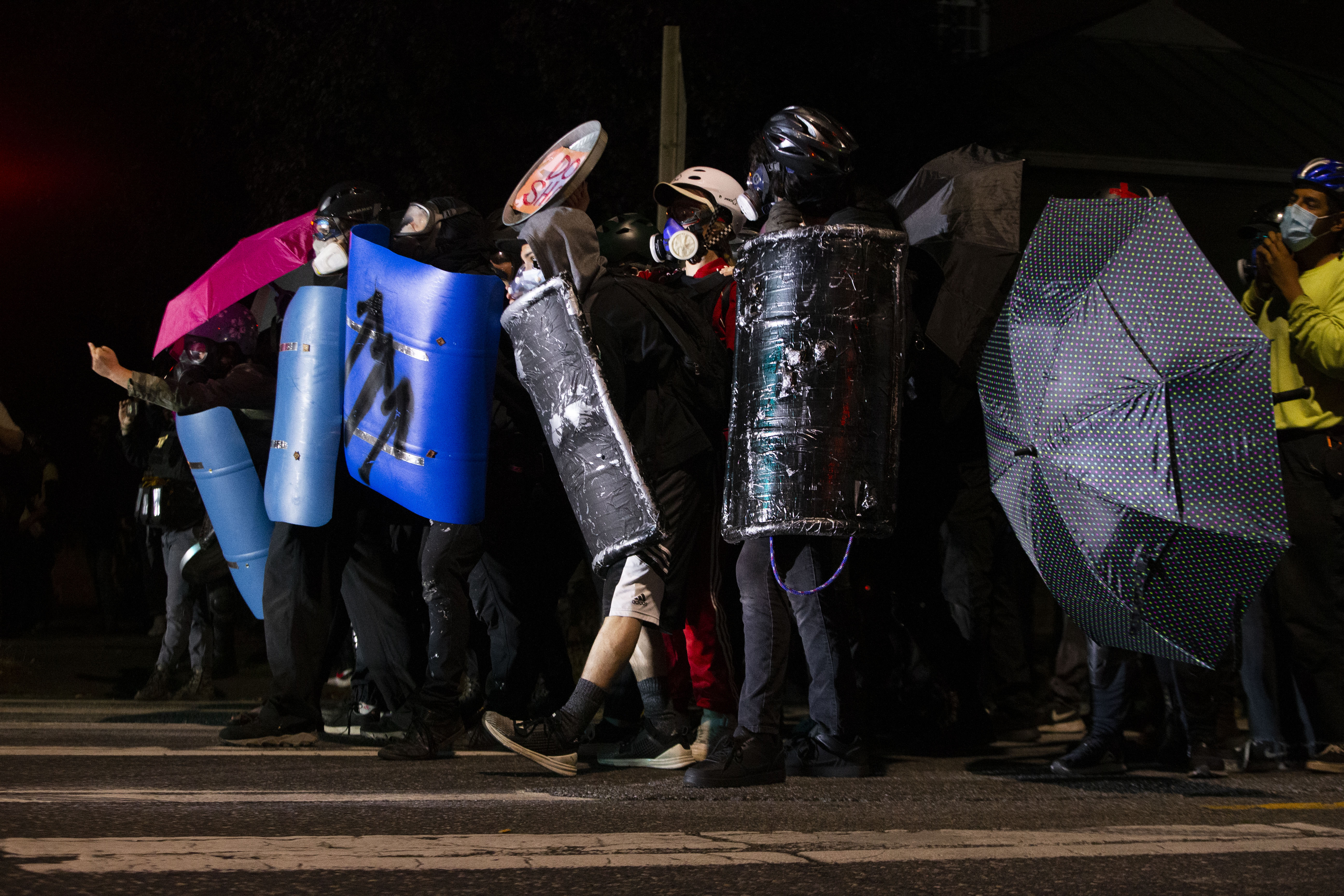 Riot declared as fire set outside Portland police union headquarters ...