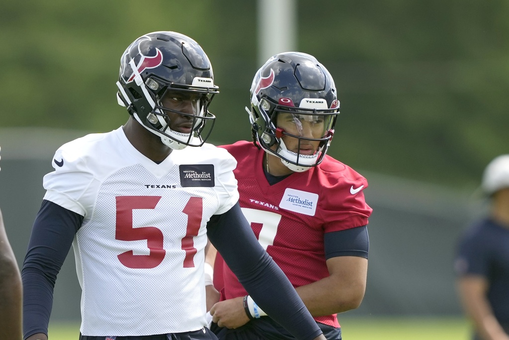 Photos of Will Anderson Jr. practicing at Houston Texans minicamp