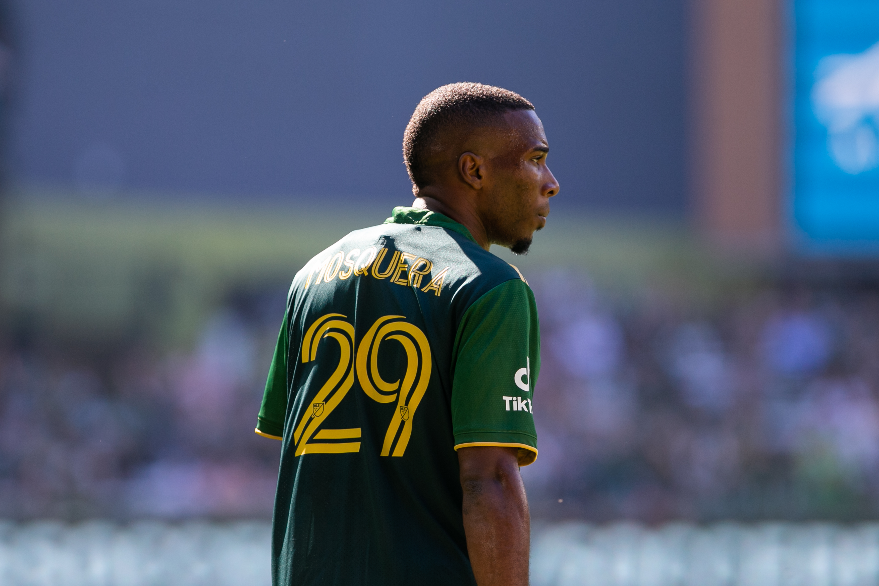 Juan Mosquera, the Timbers' new #29, dons the jersey