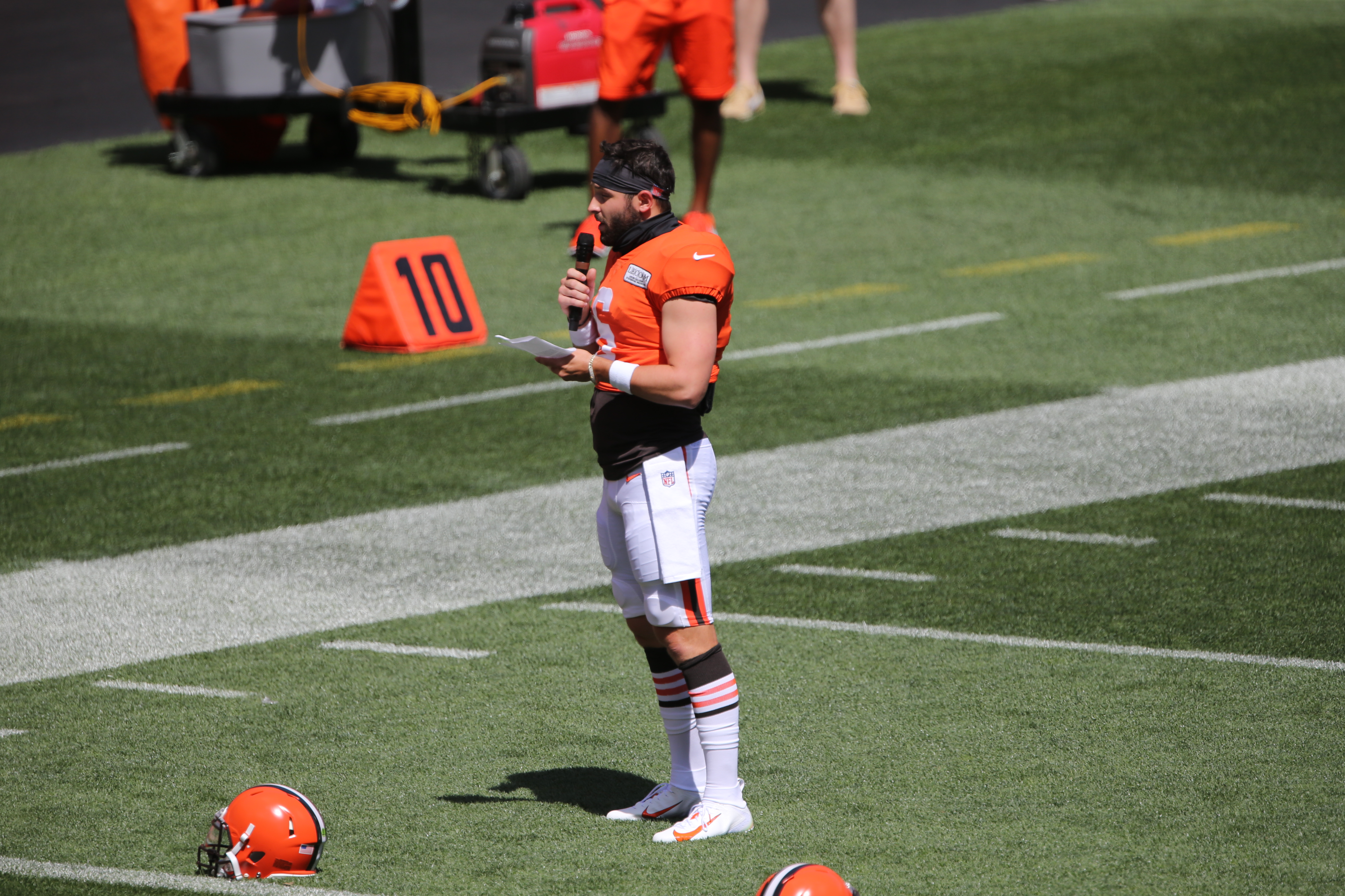 Browns speak out about social justice at stadium practice