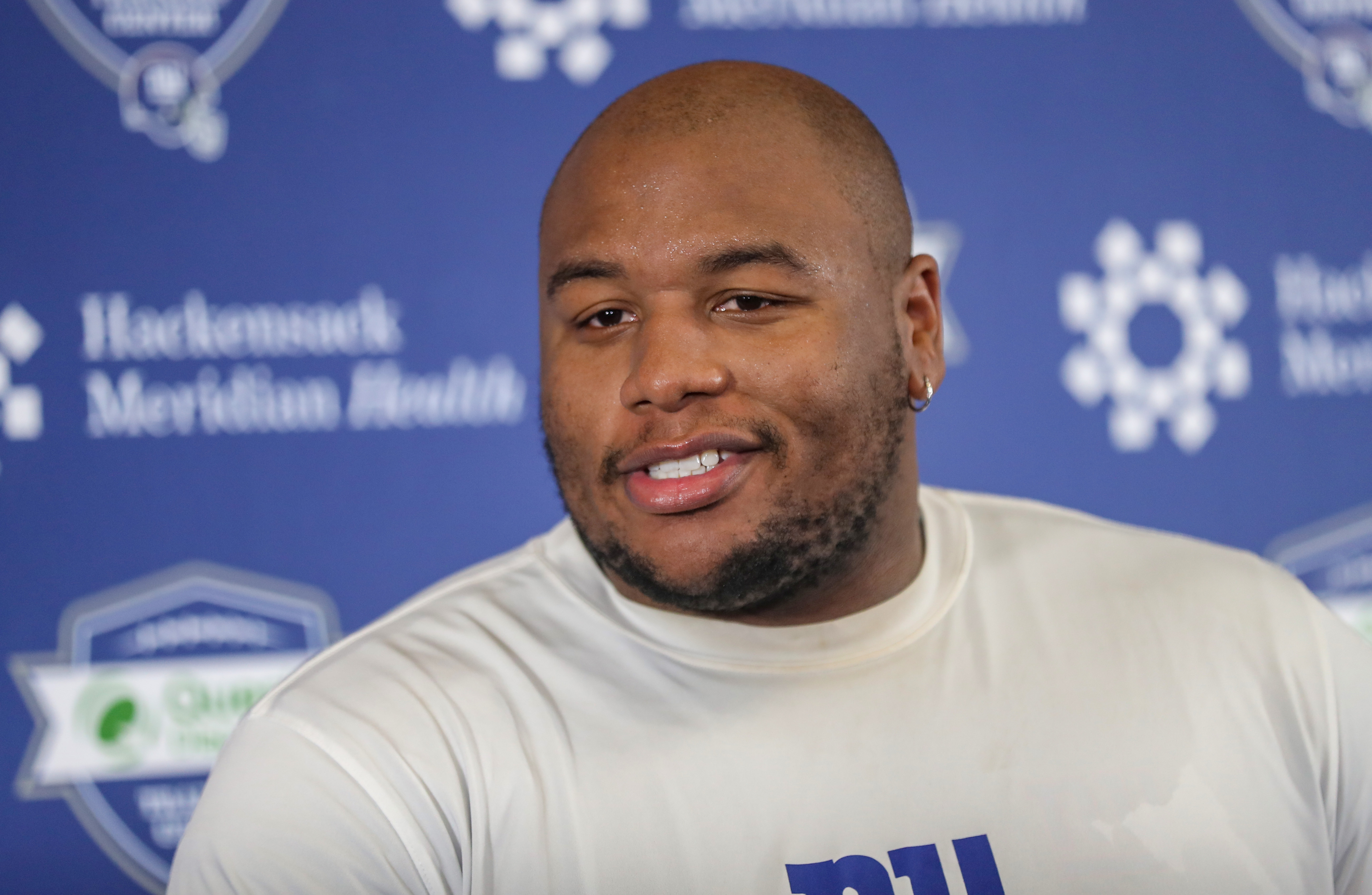 NFC defensive tackle Dexter Lawrence (97) of the New York Giants celebrates  after the Pro Bowl Games, Sunday, Feb. 5, 2023, in Las Vegas. (Doug Benc/AP  Images for NFL Stock Photo - Alamy