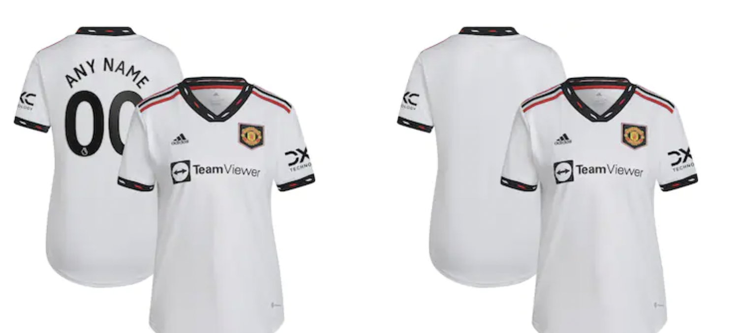 Women's adidas White Manchester United 2022/23 Away Blank Replica Jersey