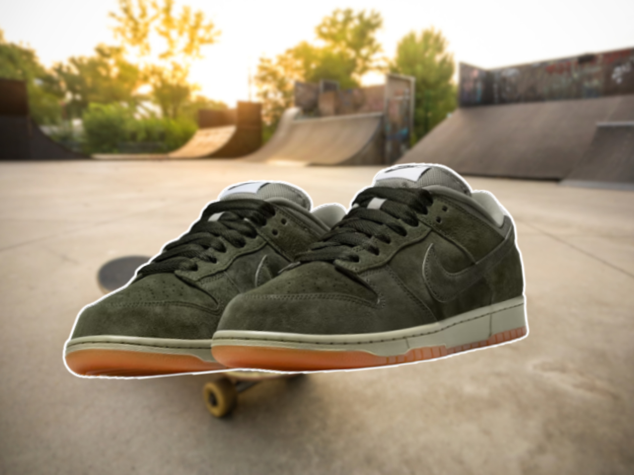 靴 SBDUNKLOW PROBSEQUOIA AND LIGHT ARMY27cm Nike SB Dunk Low Pro B Sequoia - Light Army - White – Black